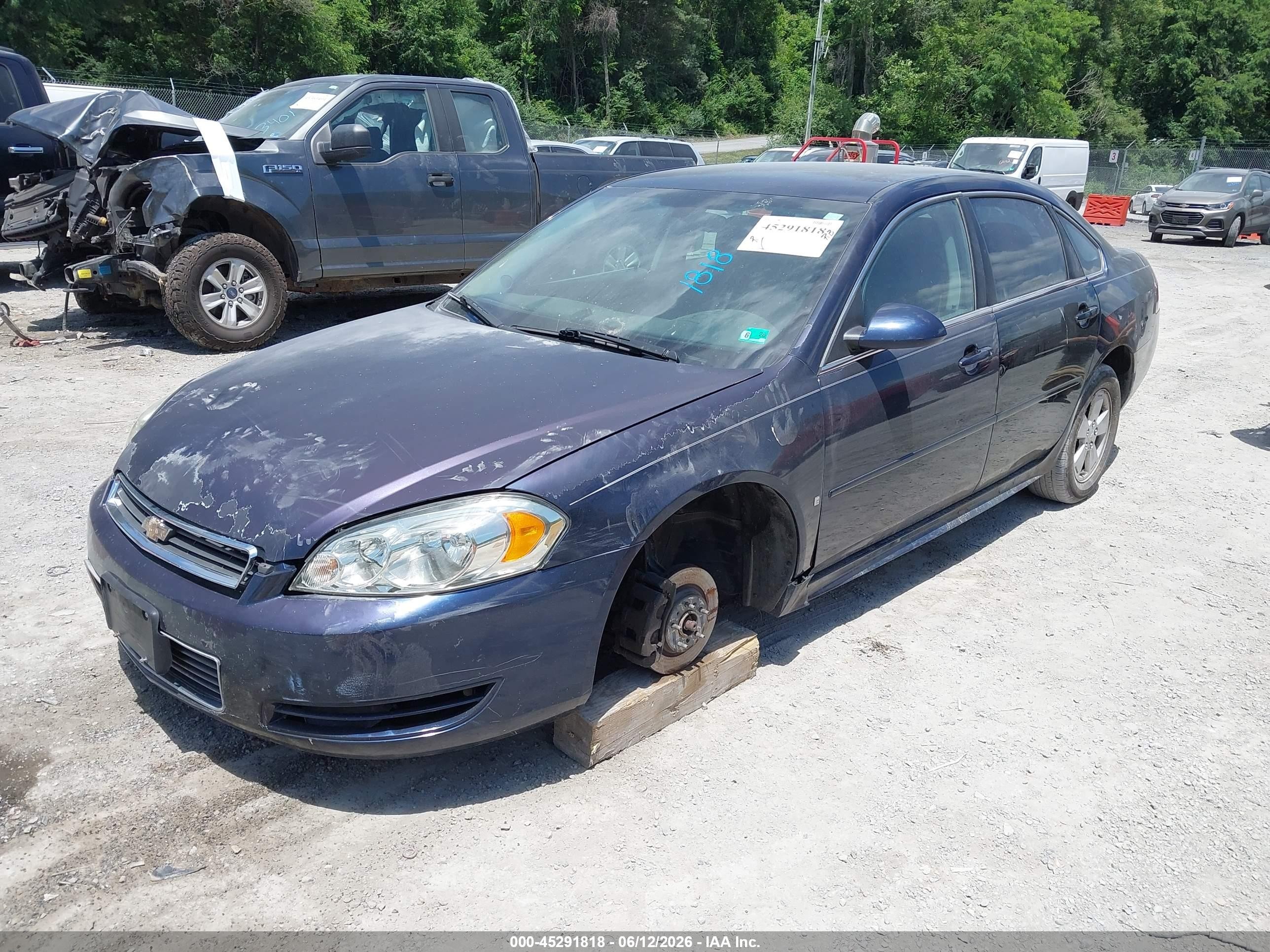 2011 Chevrolet Impala Ls Blue vin: 2G1WF5EK3B1132119