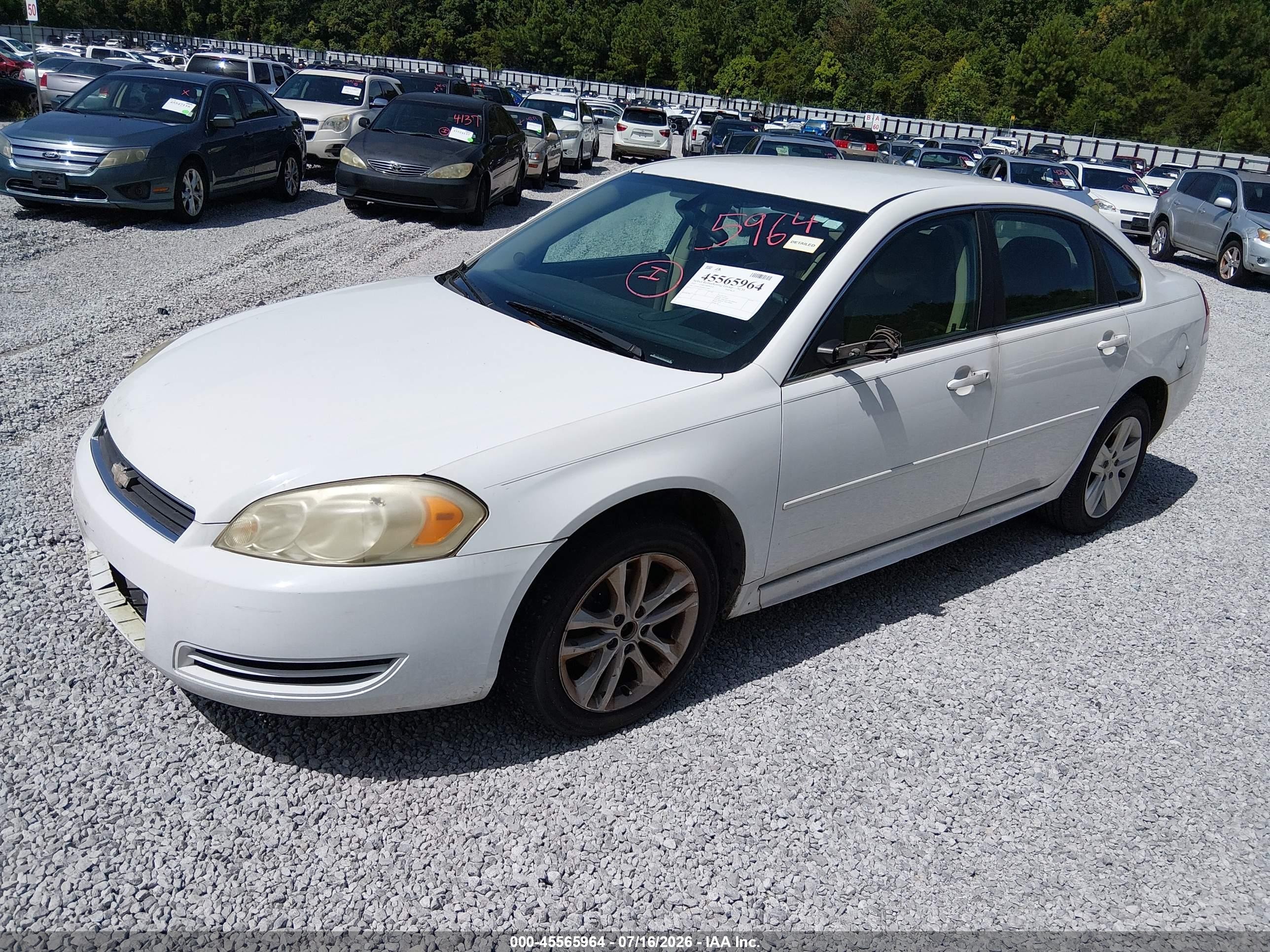 2011 Chevrolet Impala Ls White vin: 2G1WF5EK4B1113465