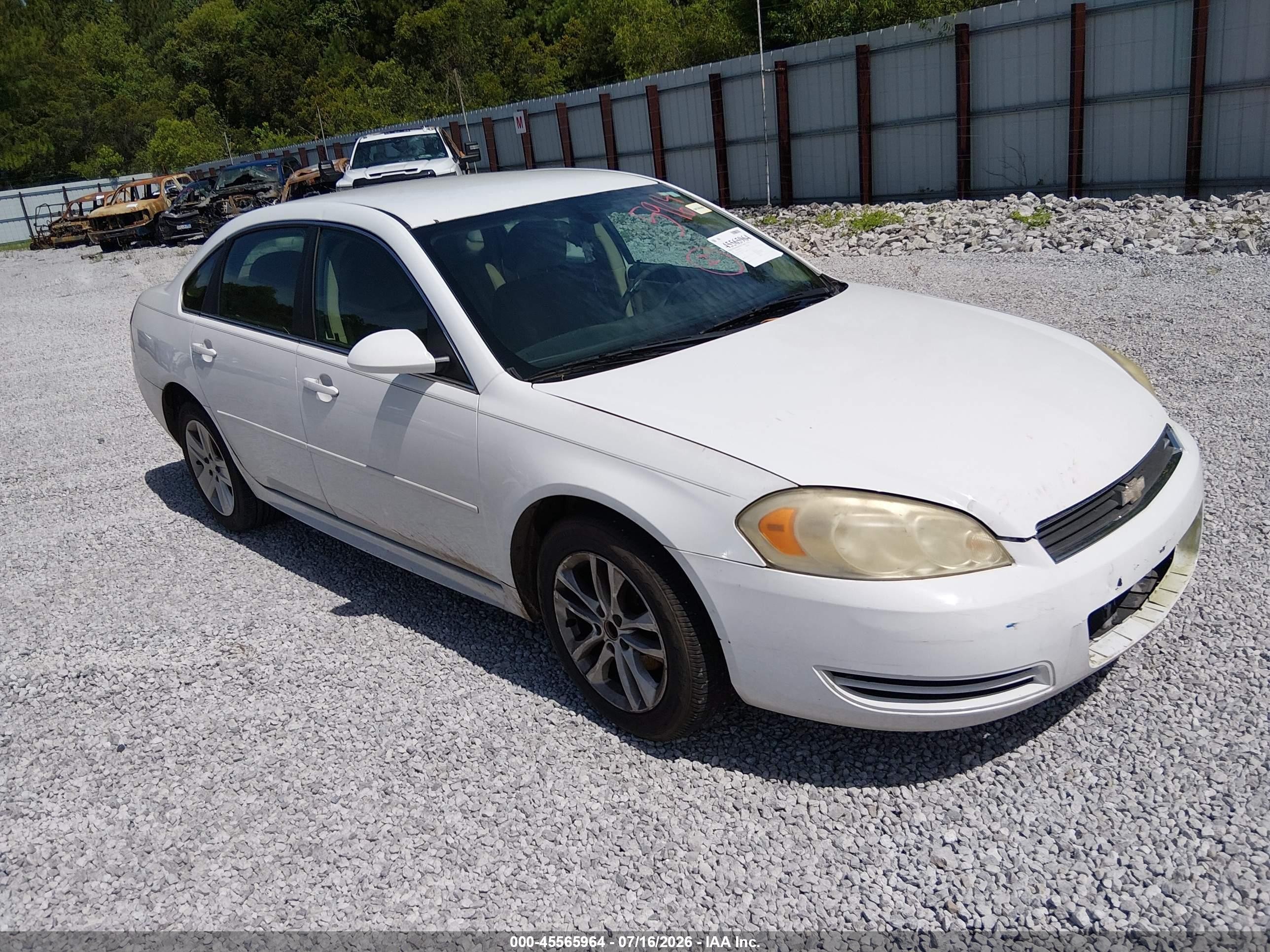 2011 Chevrolet Impala Ls White vin: 2G1WF5EK4B1113465