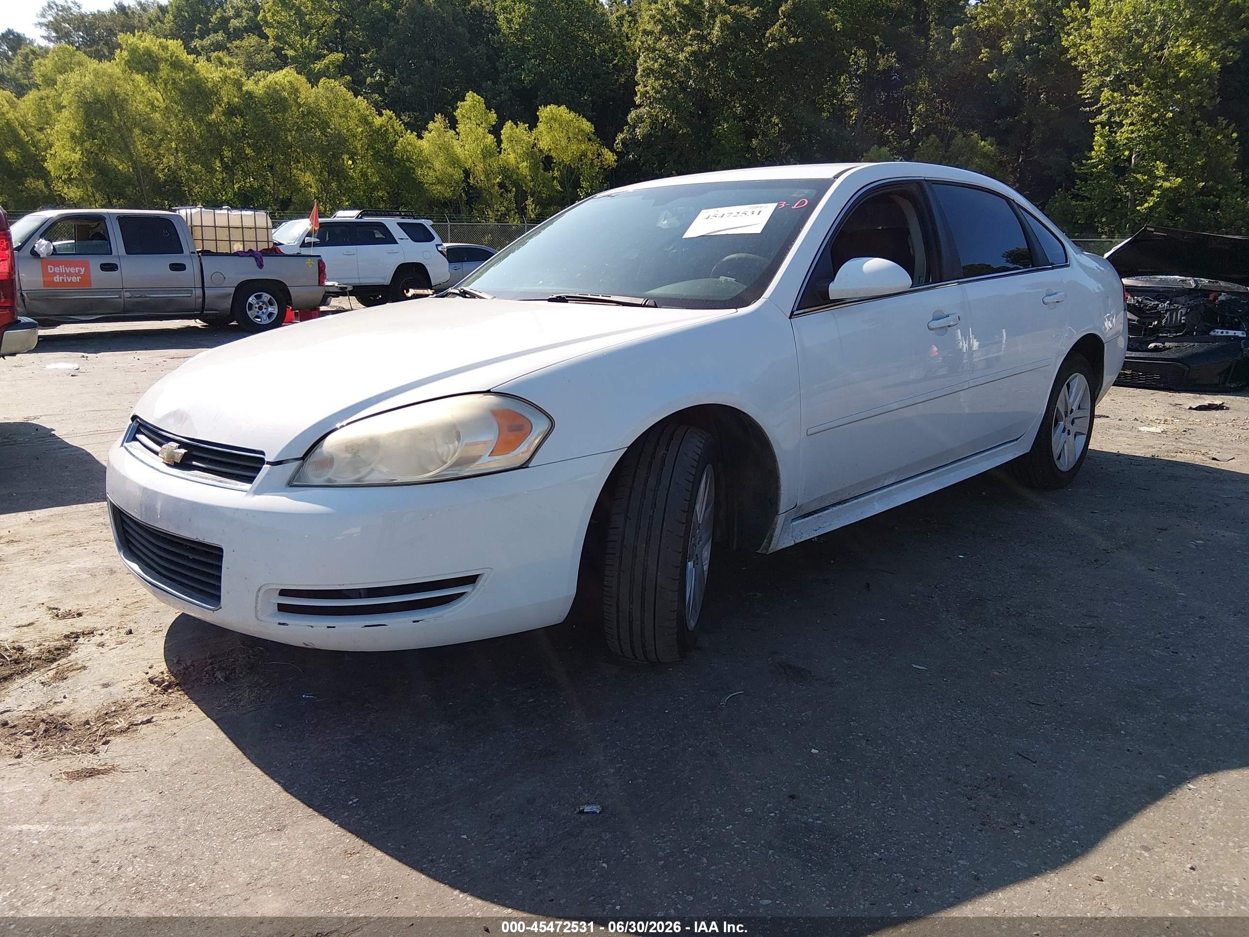 2011 Chevrolet Impala Ls White vin: 2G1WF5EK7B1127067