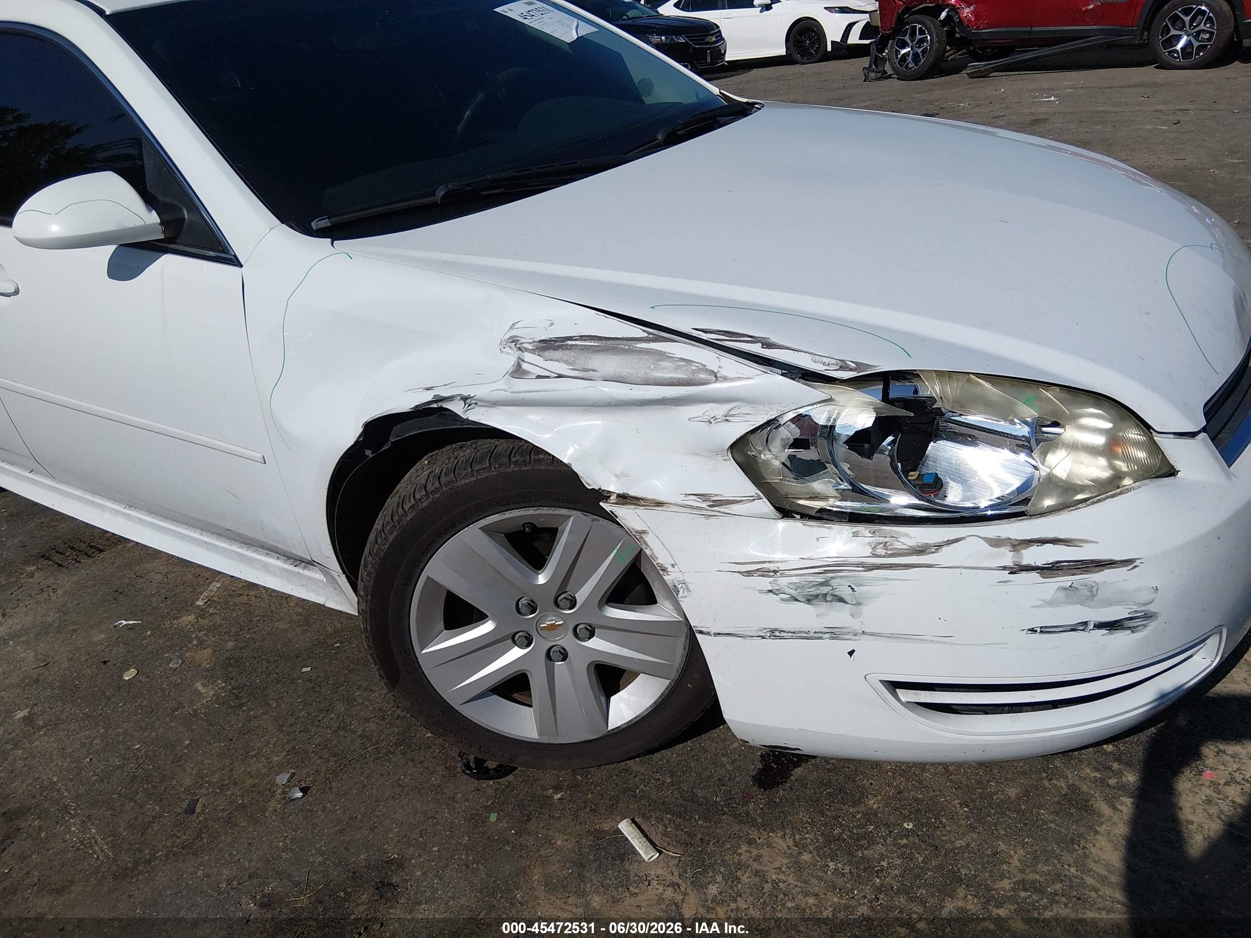 2011 Chevrolet Impala Ls White vin: 2G1WF5EK7B1127067