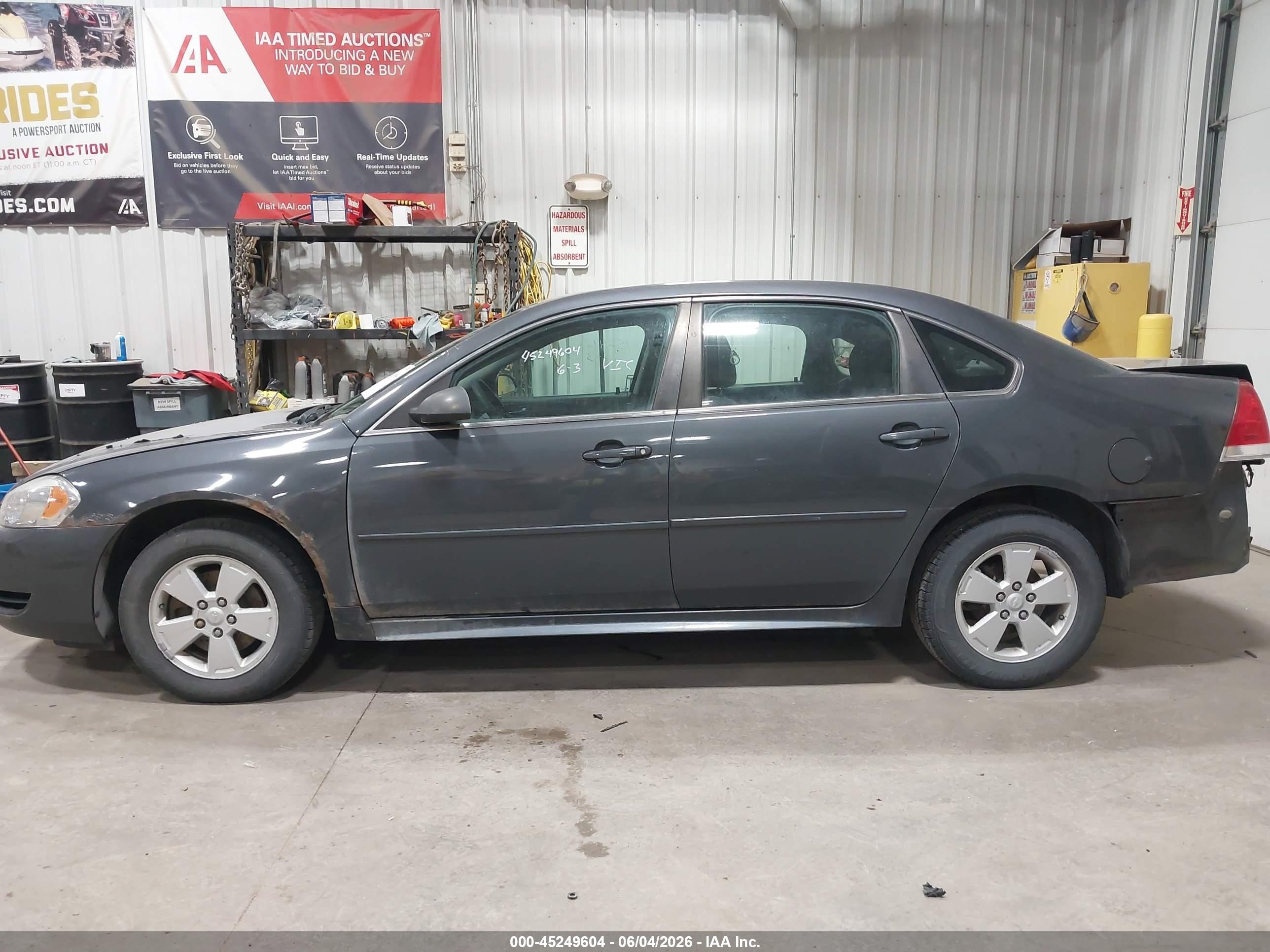 2011 Chevrolet Impala Ls Gray vin: 2G1WF5EK7B1169156