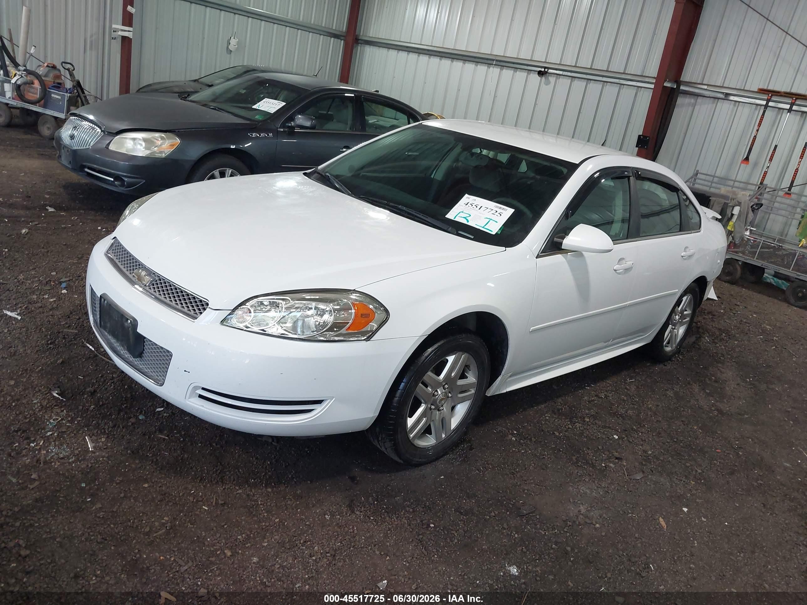 2012 Chevrolet Impala Lt White vin: 2G1WG5E30C1166199