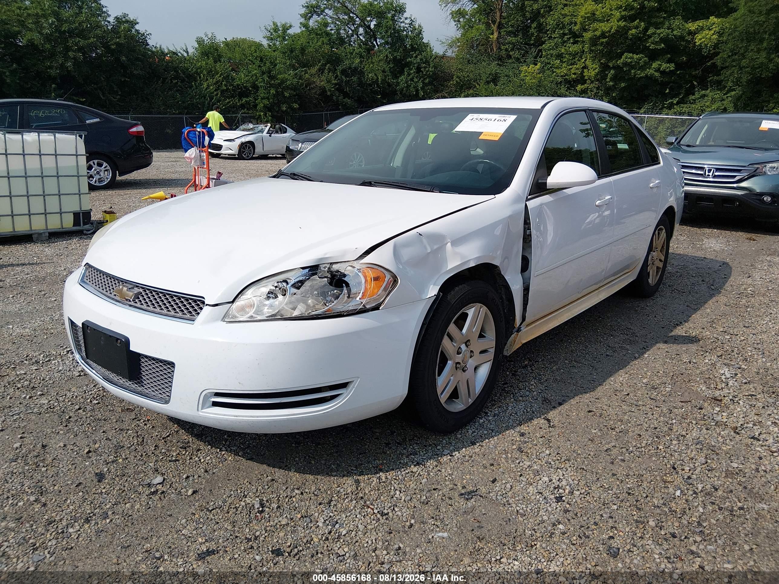 2012 Chevrolet Impala Lt White vin: 2G1WG5E30C1174464