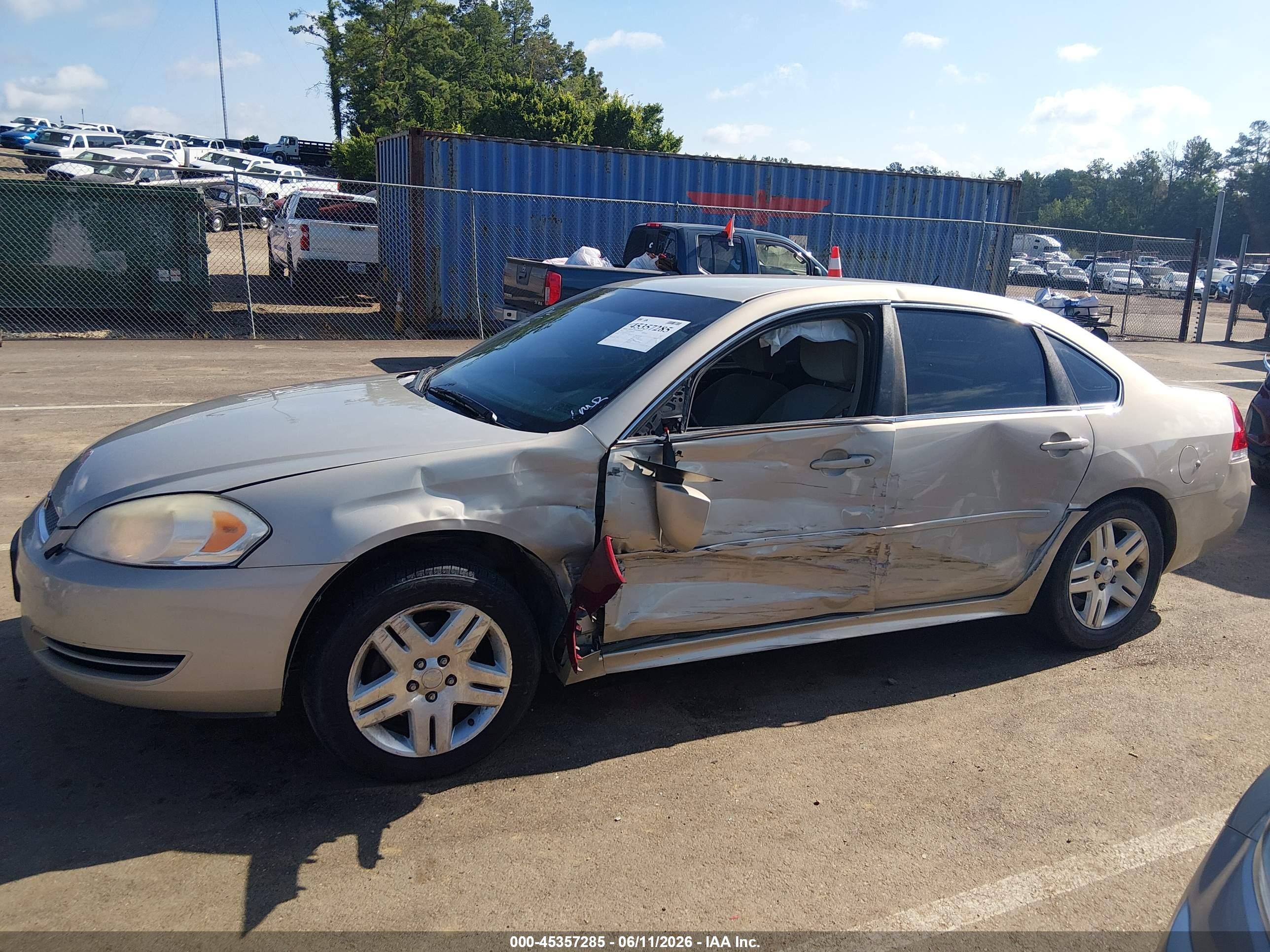 2012 Chevrolet Impala Lt Tan vin: 2G1WG5E30C1201386