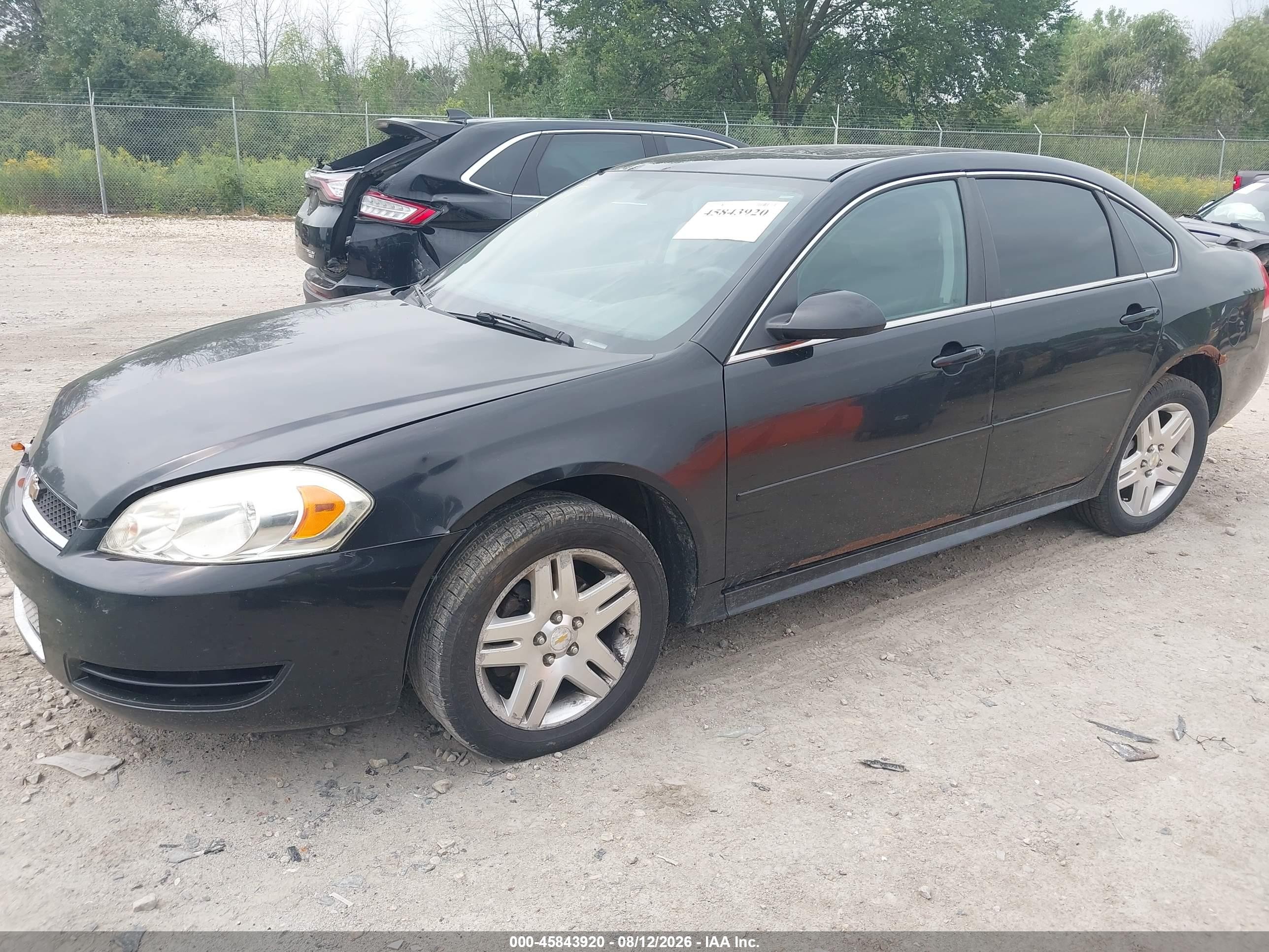 2012 Chevrolet Impala Lt Black vin: 2G1WG5E32C1131437