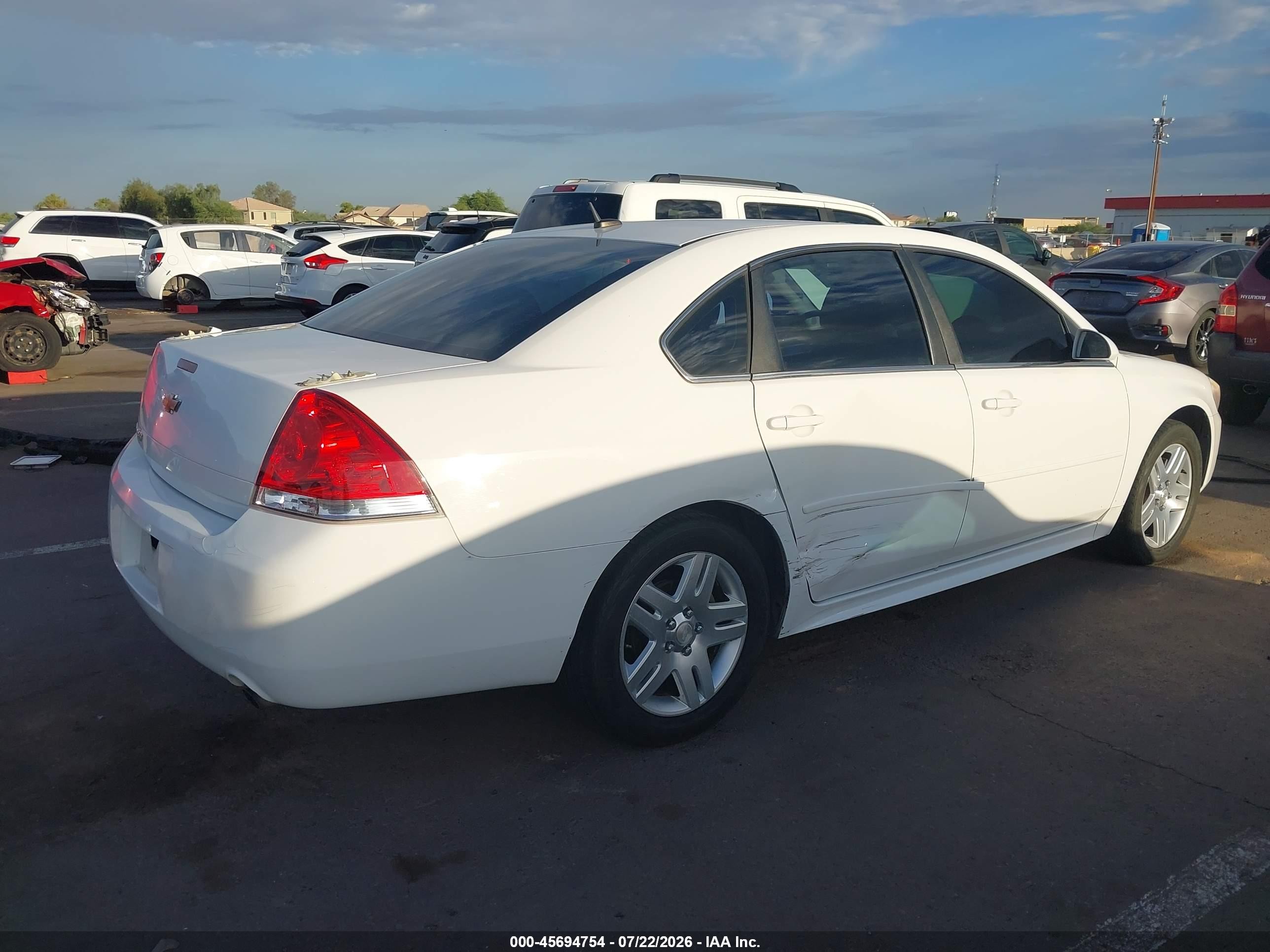 2012 Chevrolet Impala Lt White vin: 2G1WG5E32C1218335