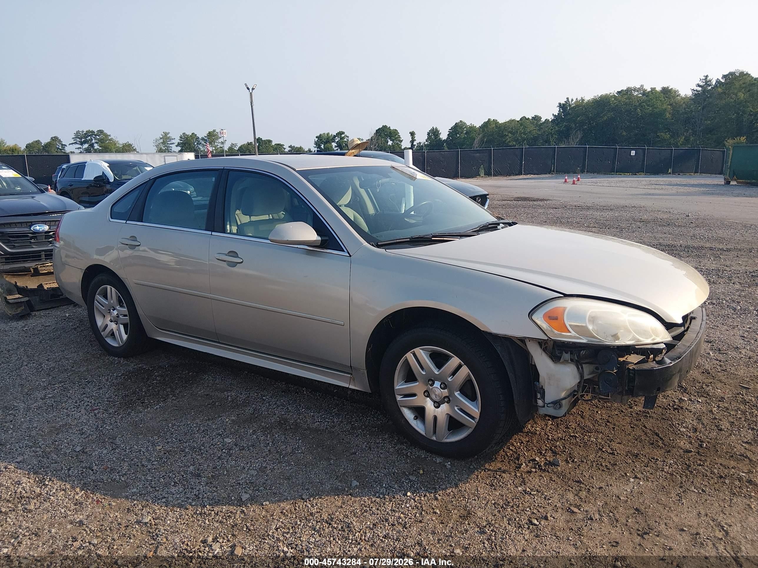 2012 Chevrolet Impala Lt Cream vin: 2G1WG5E32C1231327