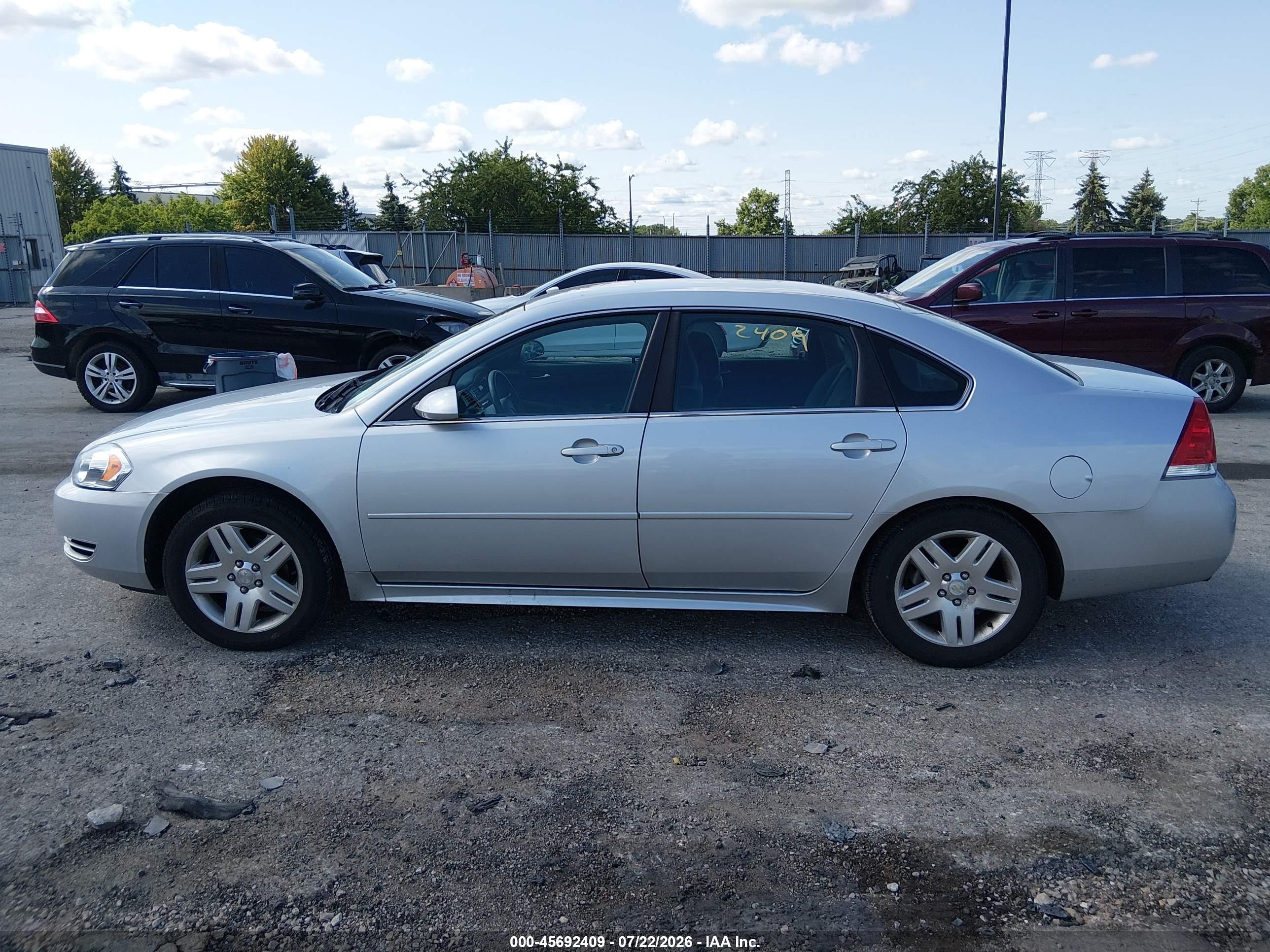 2012 Chevrolet Impala Lt Серебряный vin: 2G1WG5E32C1293357