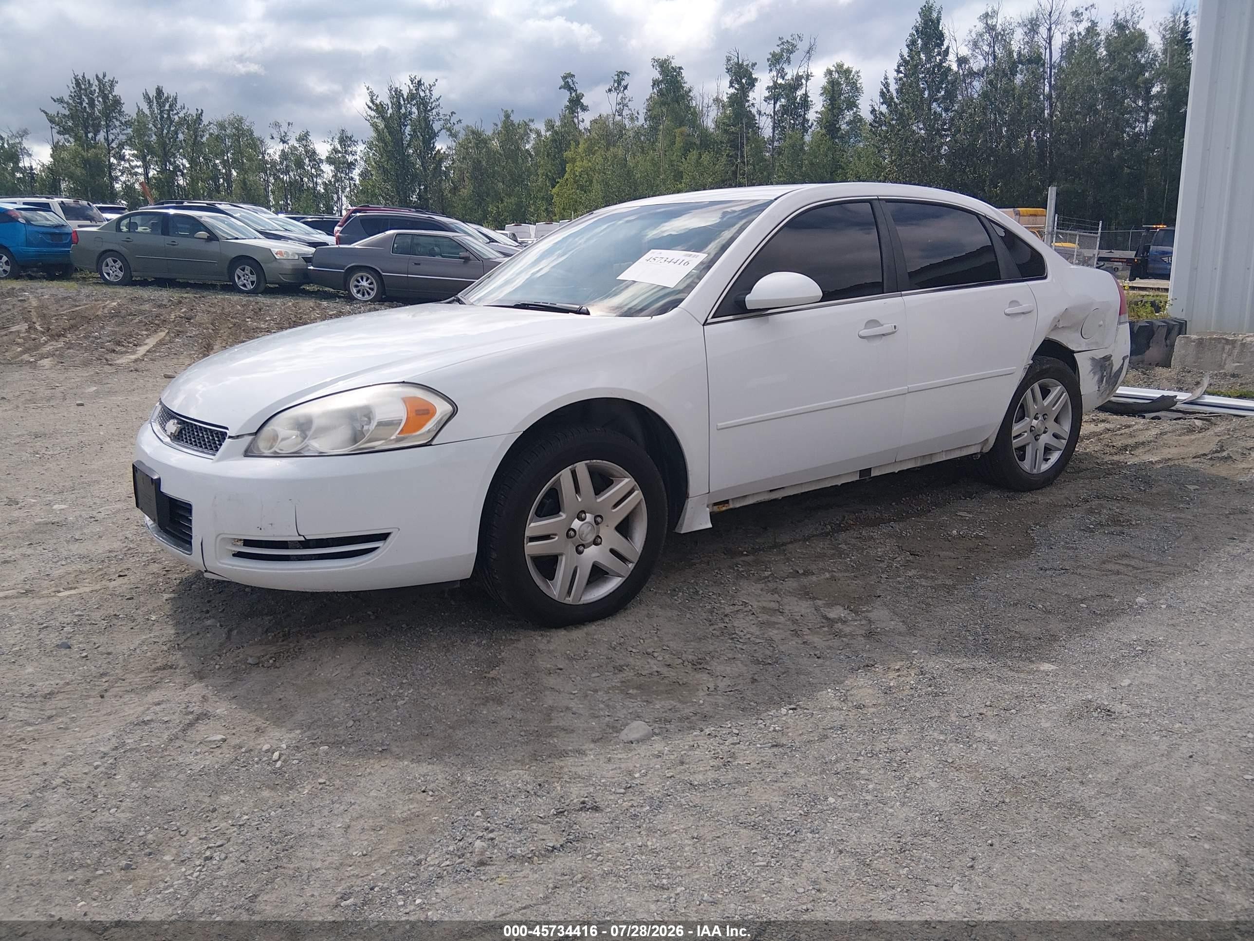 2013 Chevrolet Impala Lt White vin: 2G1WG5E32D1132833