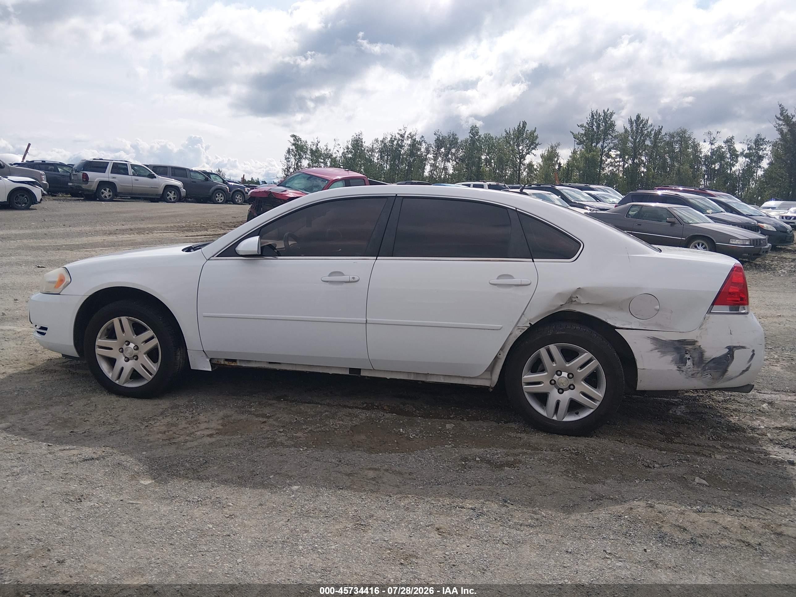 2013 Chevrolet Impala Lt White vin: 2G1WG5E32D1132833