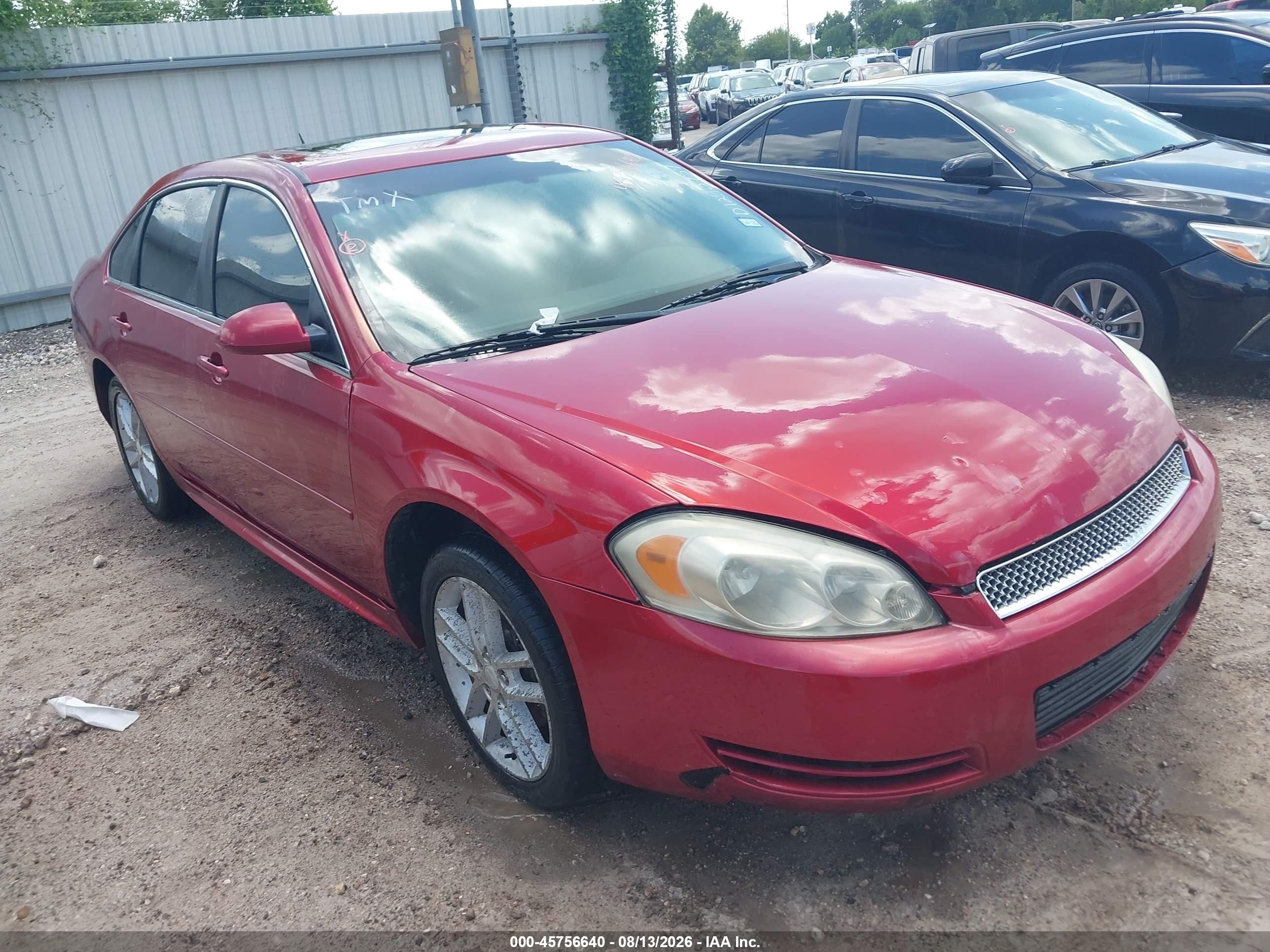 2013 Chevrolet Impala Lt Red vin: 2G1WG5E32D1243754
