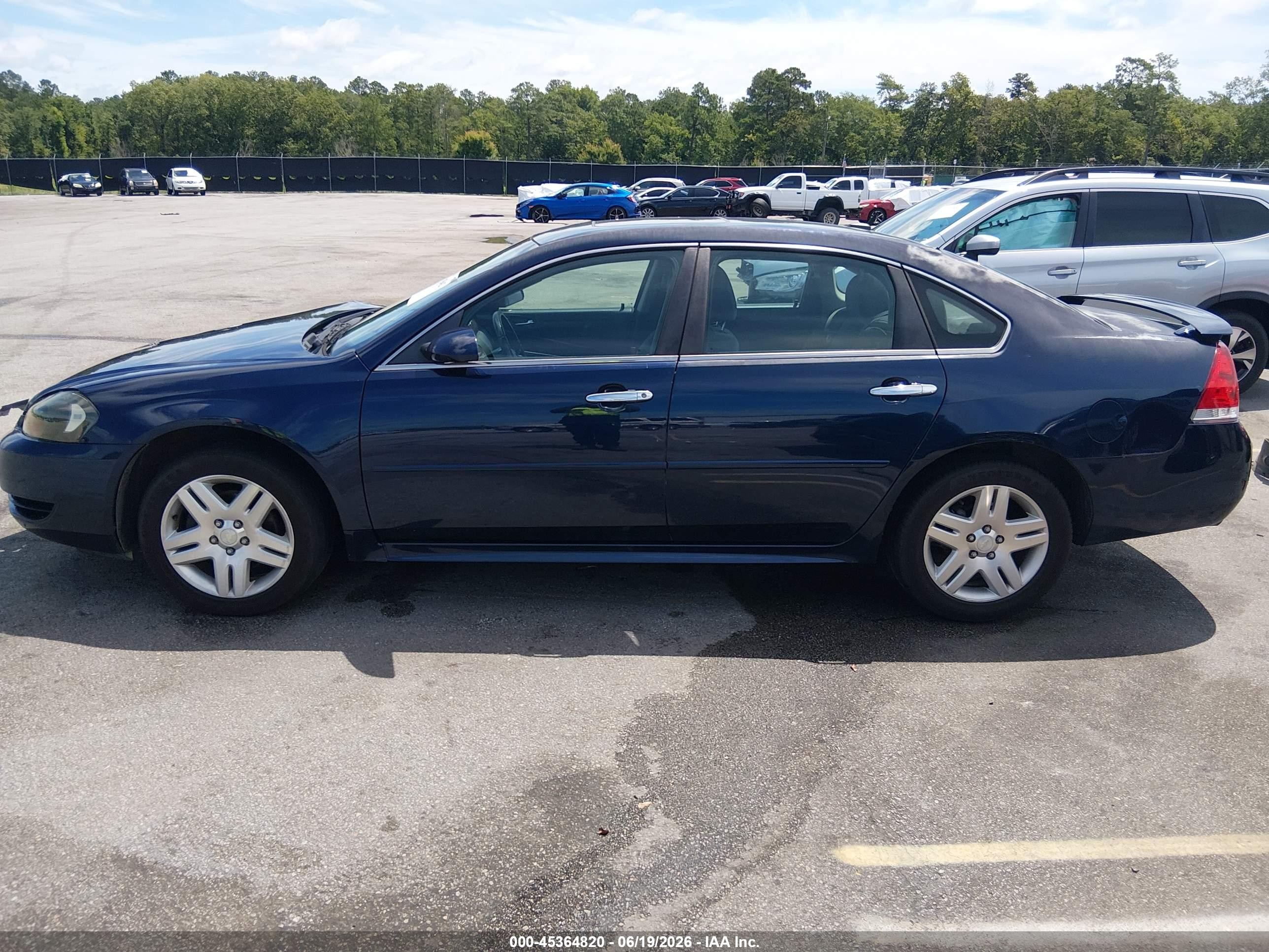 2012 Chevrolet Impala Lt Blue vin: 2G1WG5E33C1291777