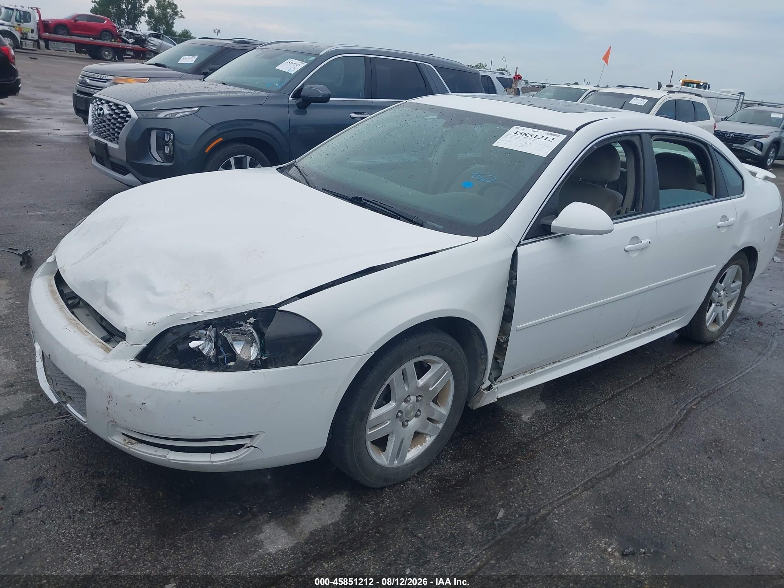 2013 Chevrolet Impala Lt White vin: 2G1WG5E33D1136390