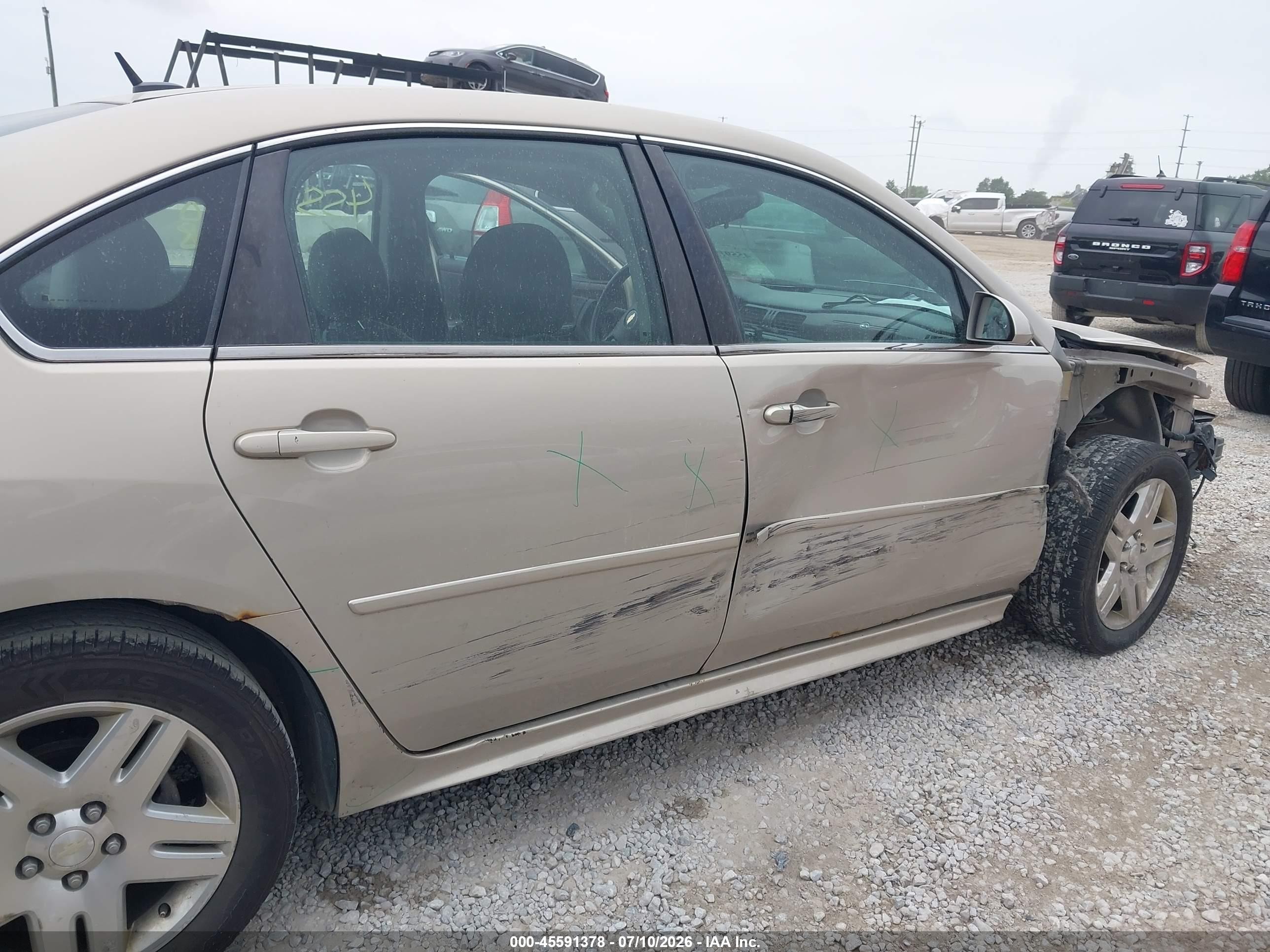 2012 Chevrolet Impala Lt Gold vin: 2G1WG5E34C1200919