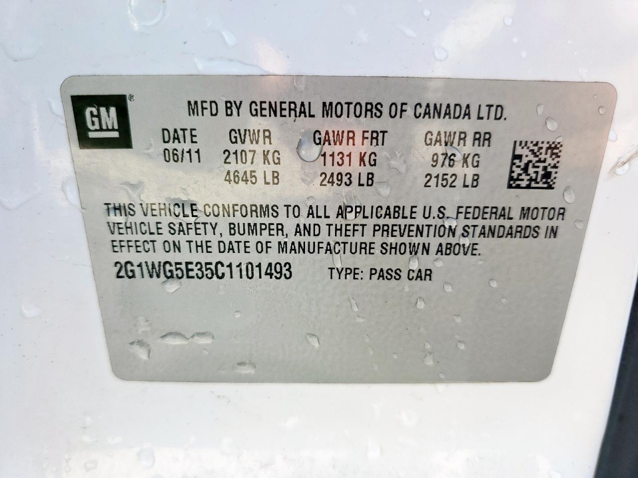 2012 Chevrolet Impala Lt White vin: 2G1WG5E35C1101493