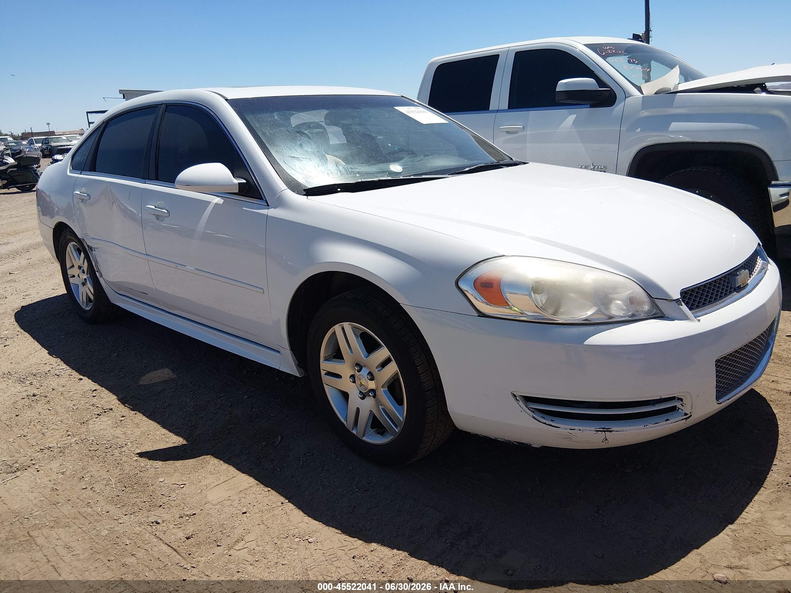 2013 Chevrolet Impala Lt White vin: 2G1WG5E35D1124838