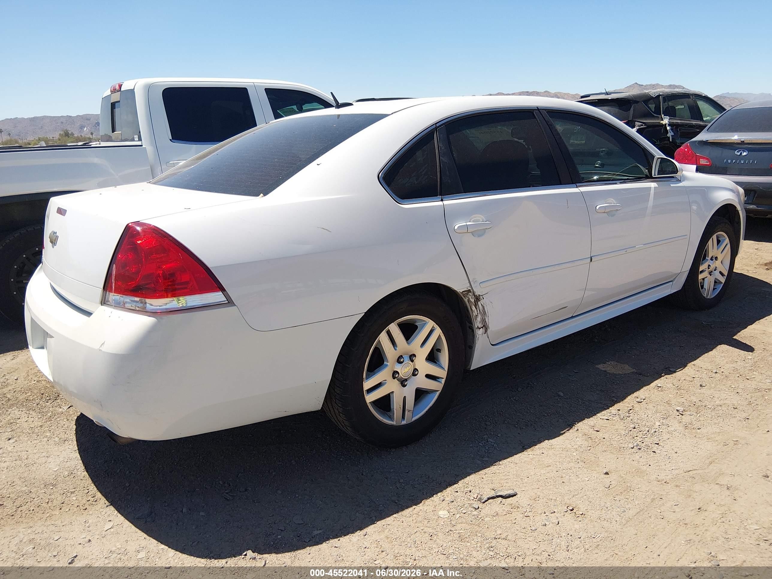2013 Chevrolet Impala Lt White vin: 2G1WG5E35D1124838