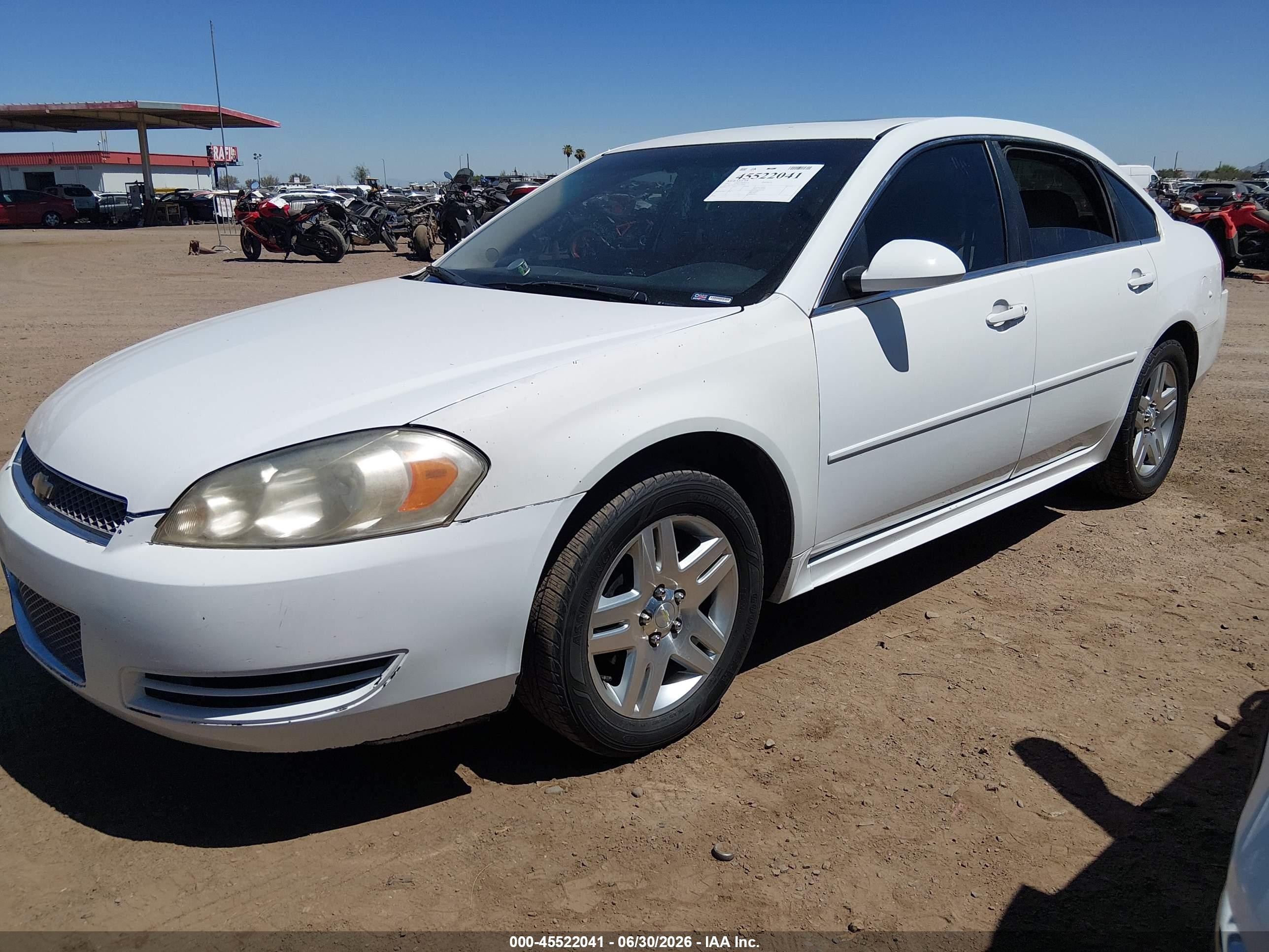 2013 Chevrolet Impala Lt White vin: 2G1WG5E35D1124838