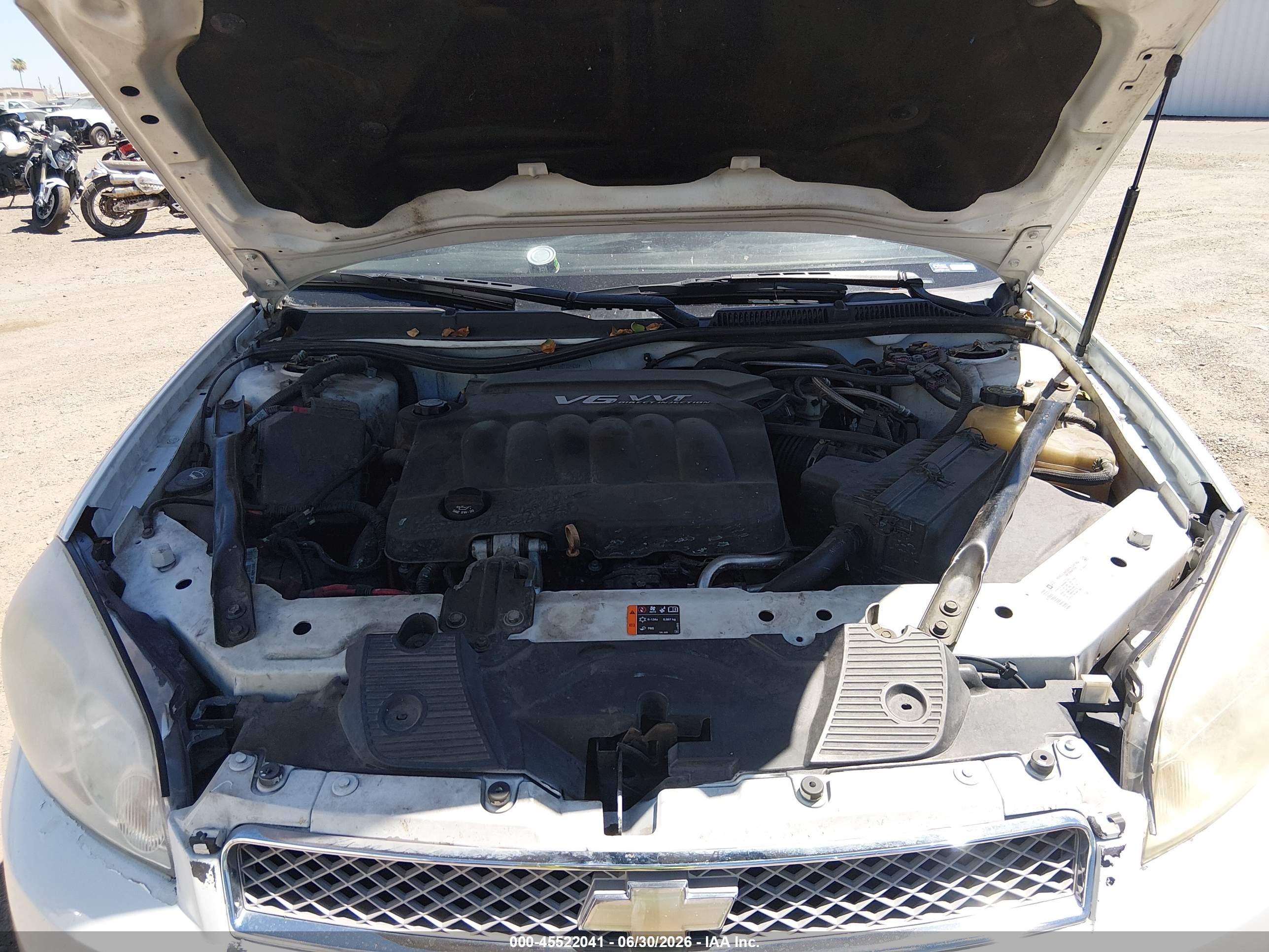 2013 Chevrolet Impala Lt White vin: 2G1WG5E35D1124838