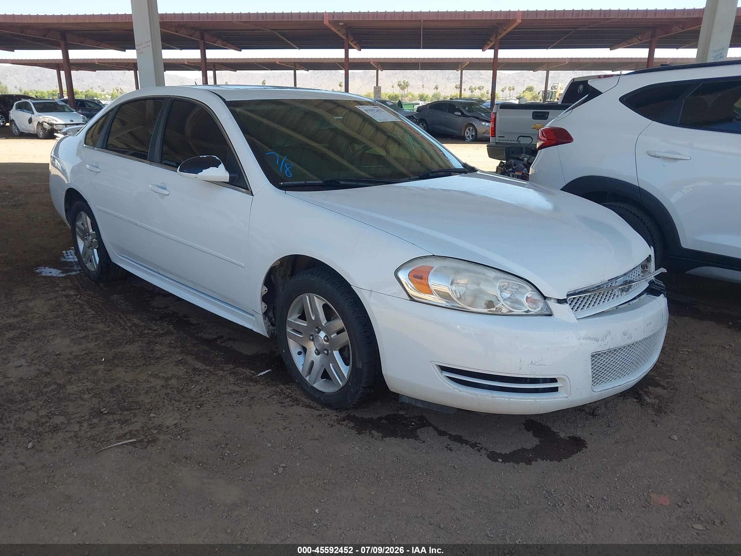 2013 Chevrolet Impala Lt White vin: 2G1WG5E35D1175501
