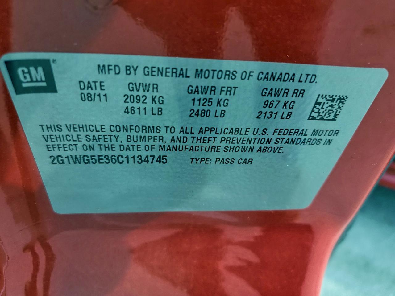 2012 Chevrolet Impala Lt Red vin: 2G1WG5E36C1134745