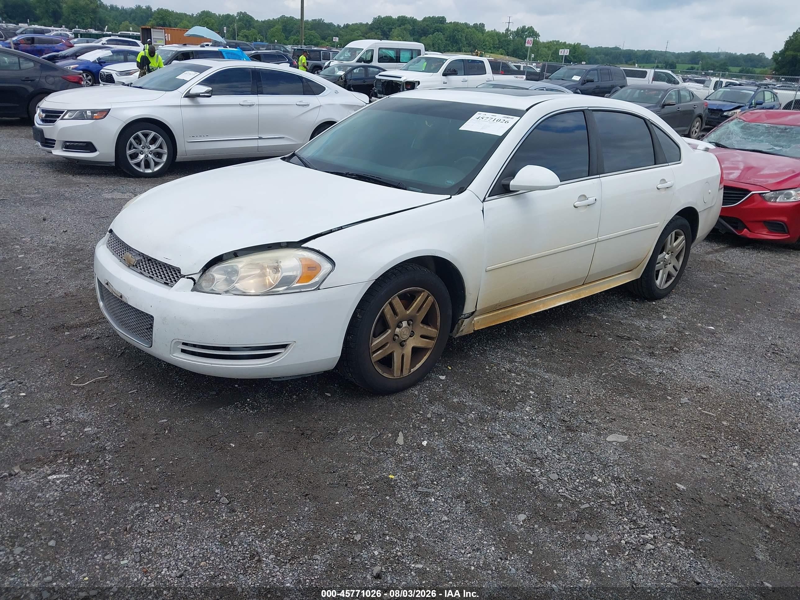2012 Chevrolet Impala Lt White vin: 2G1WG5E36C1158124