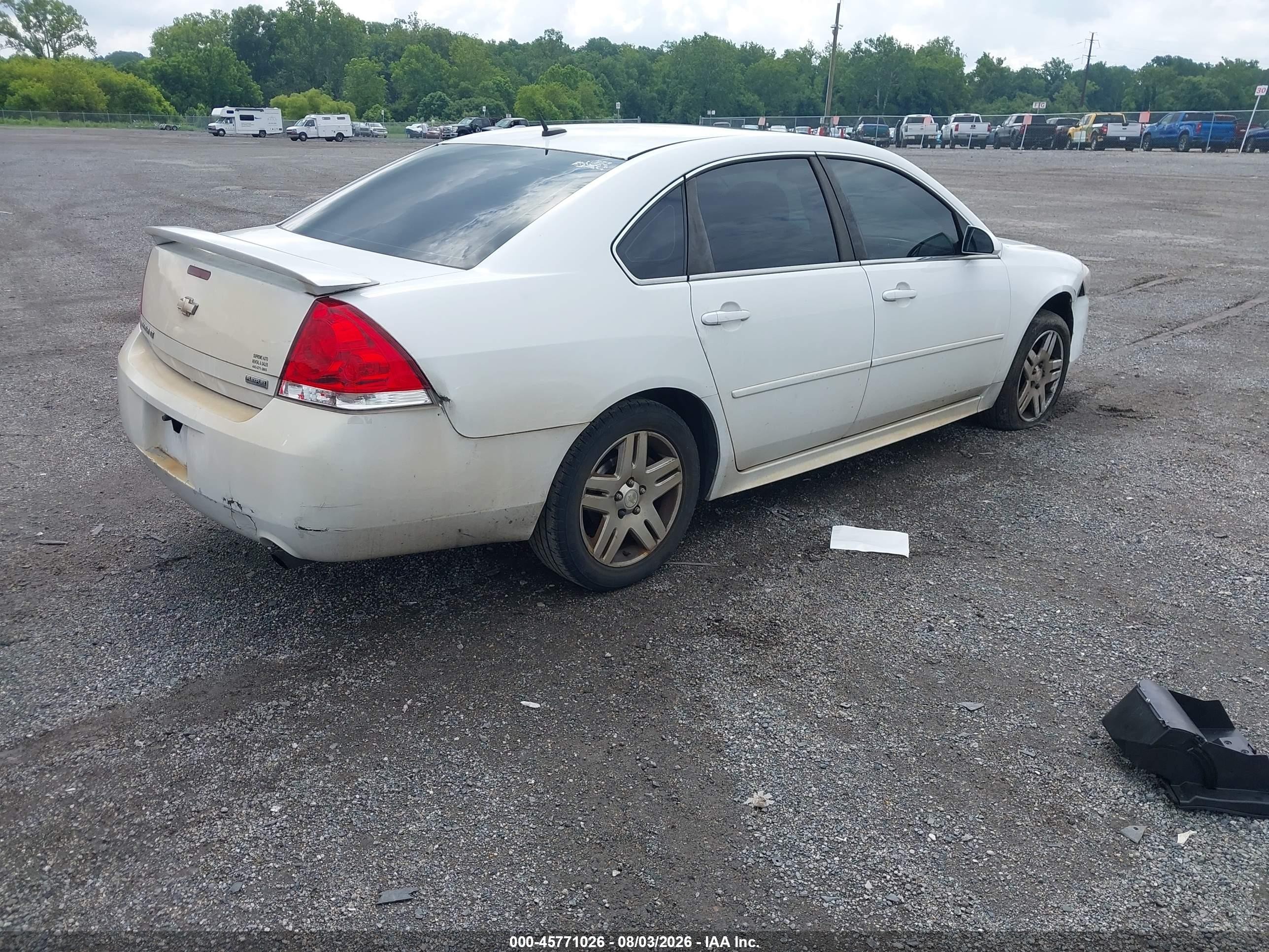 2012 Chevrolet Impala Lt White vin: 2G1WG5E36C1158124