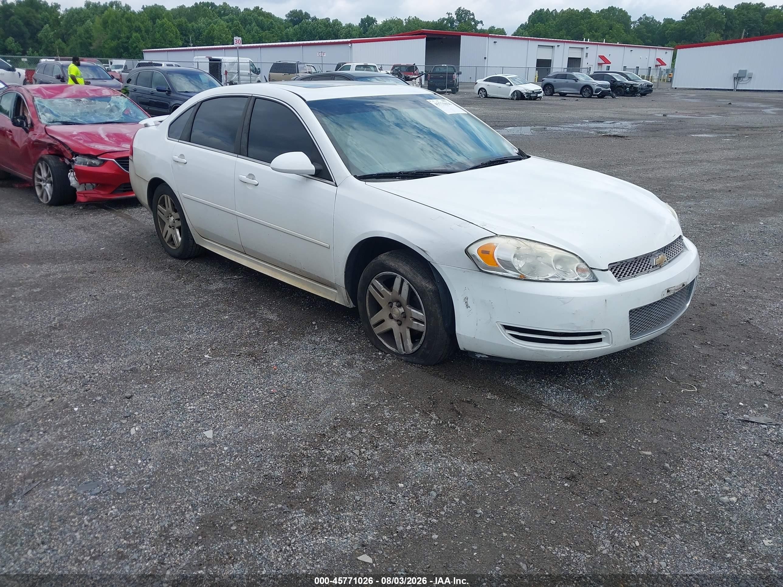 2012 Chevrolet Impala Lt White vin: 2G1WG5E36C1158124