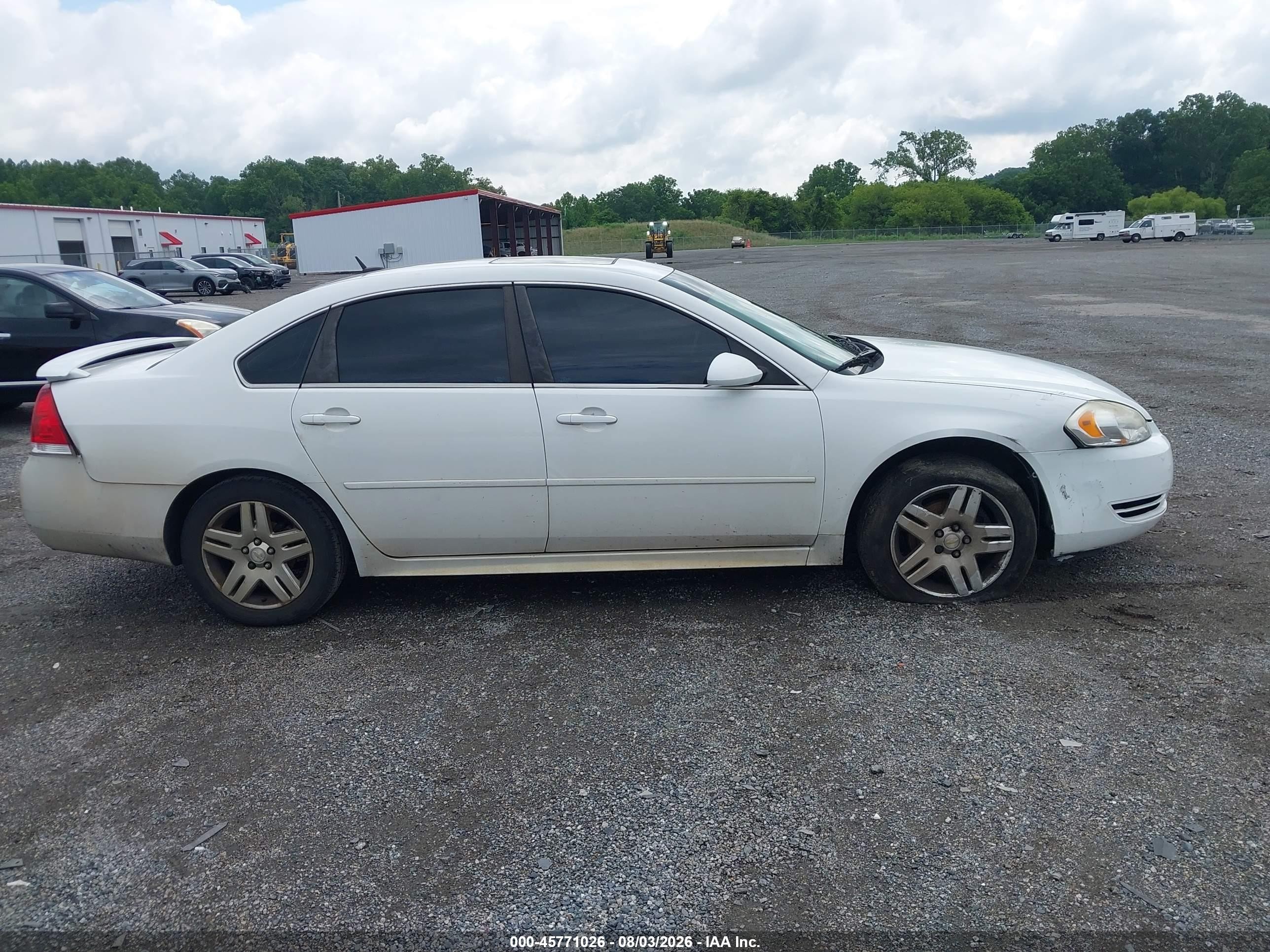 2012 Chevrolet Impala Lt White vin: 2G1WG5E36C1158124
