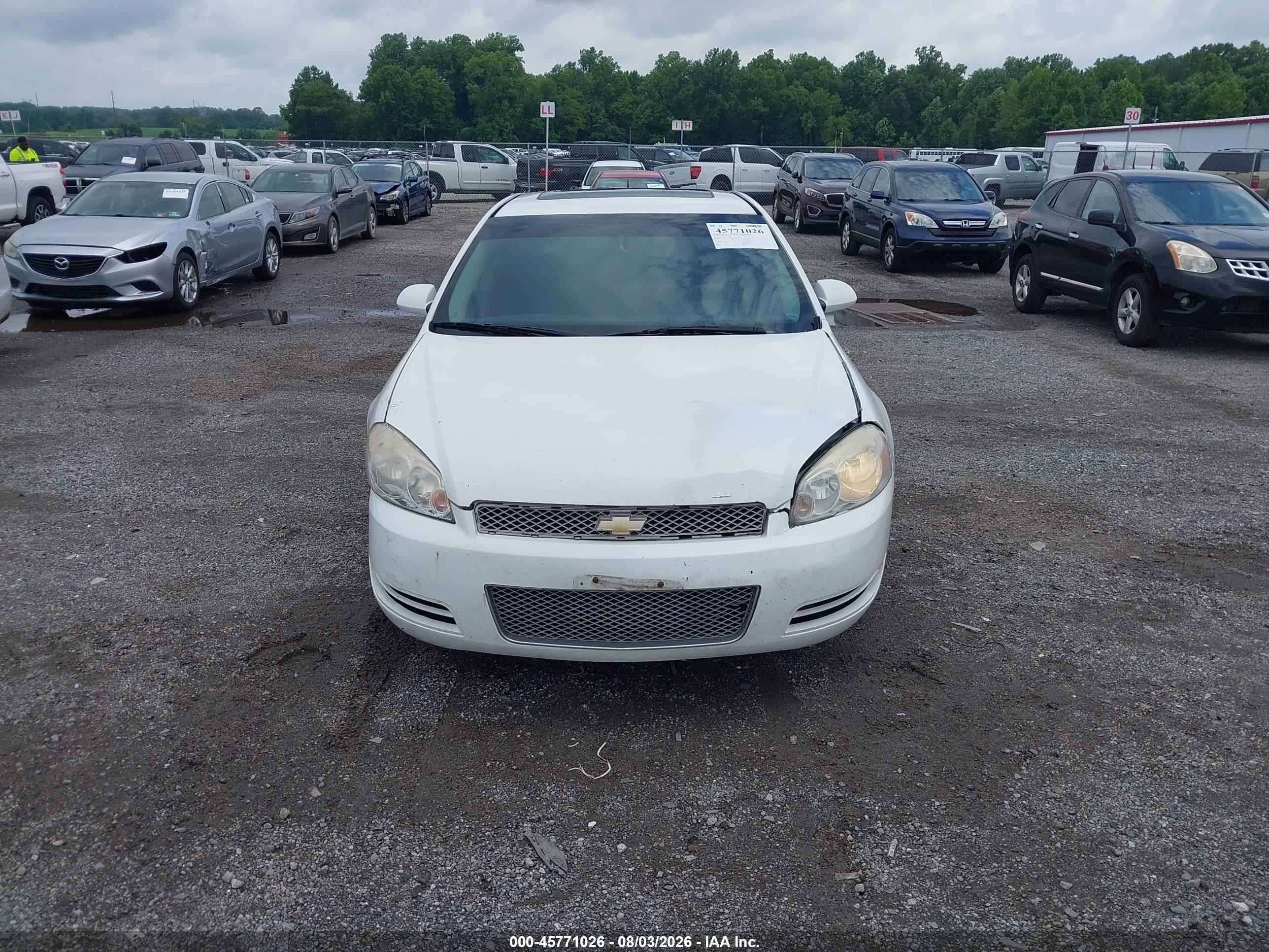 2012 Chevrolet Impala Lt White vin: 2G1WG5E36C1158124