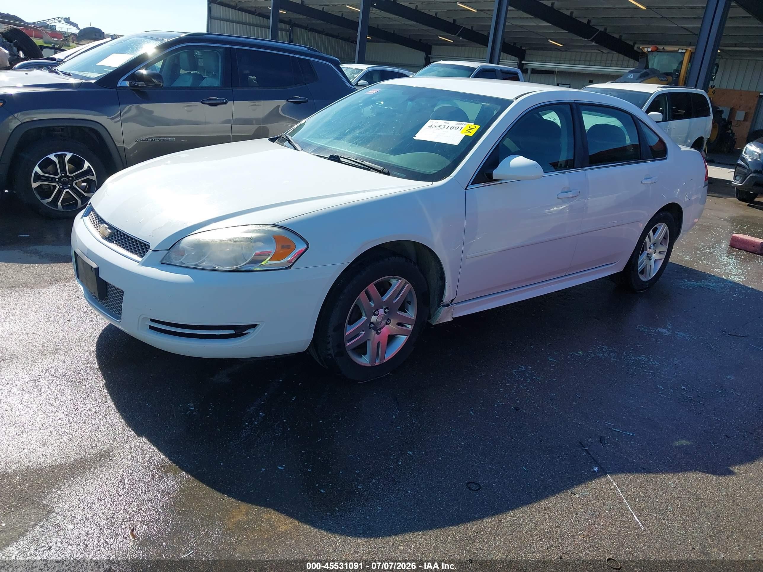 2012 Chevrolet Impala Lt White vin: 2G1WG5E36C1216734