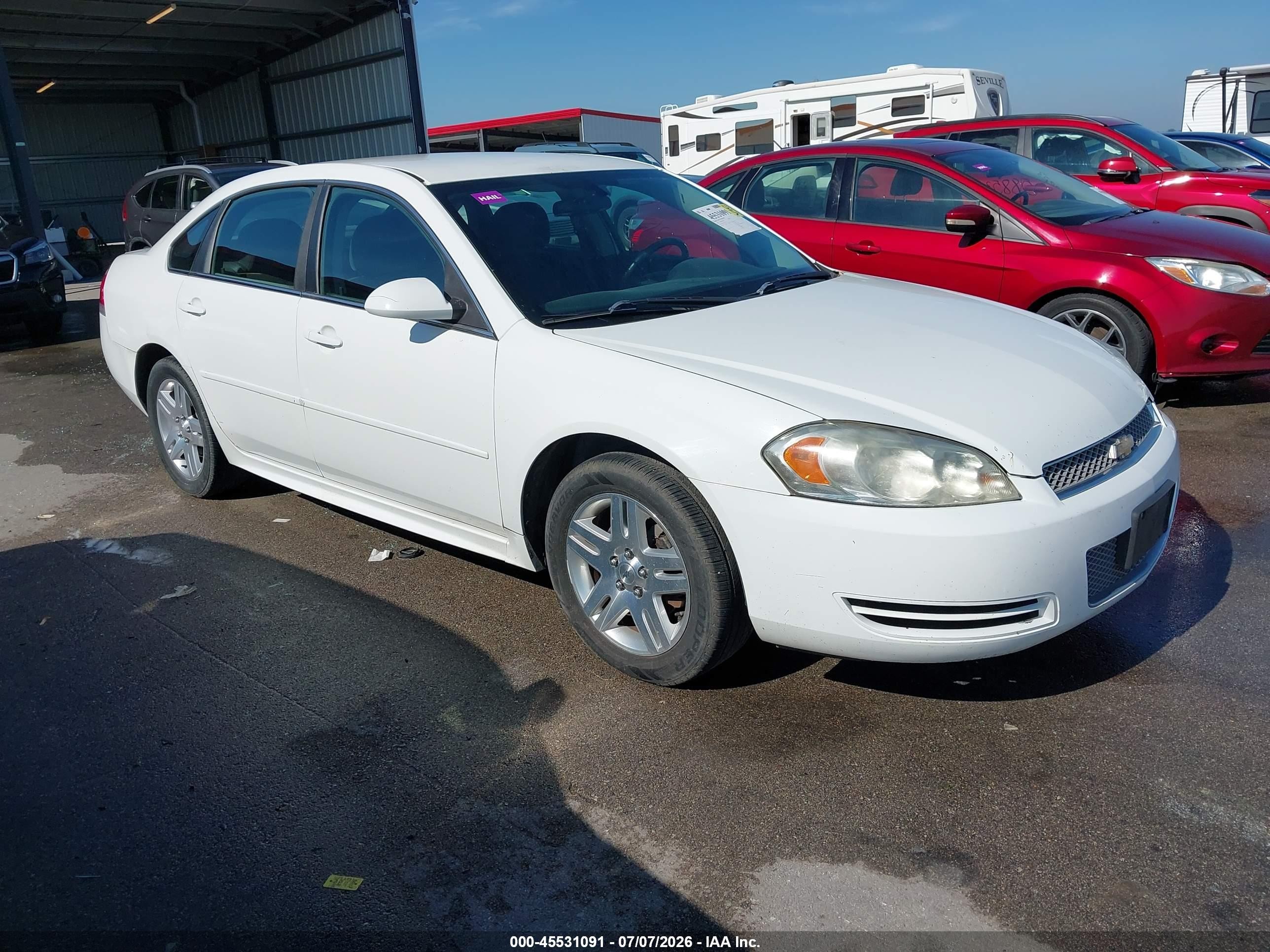2012 Chevrolet Impala Lt White vin: 2G1WG5E36C1216734