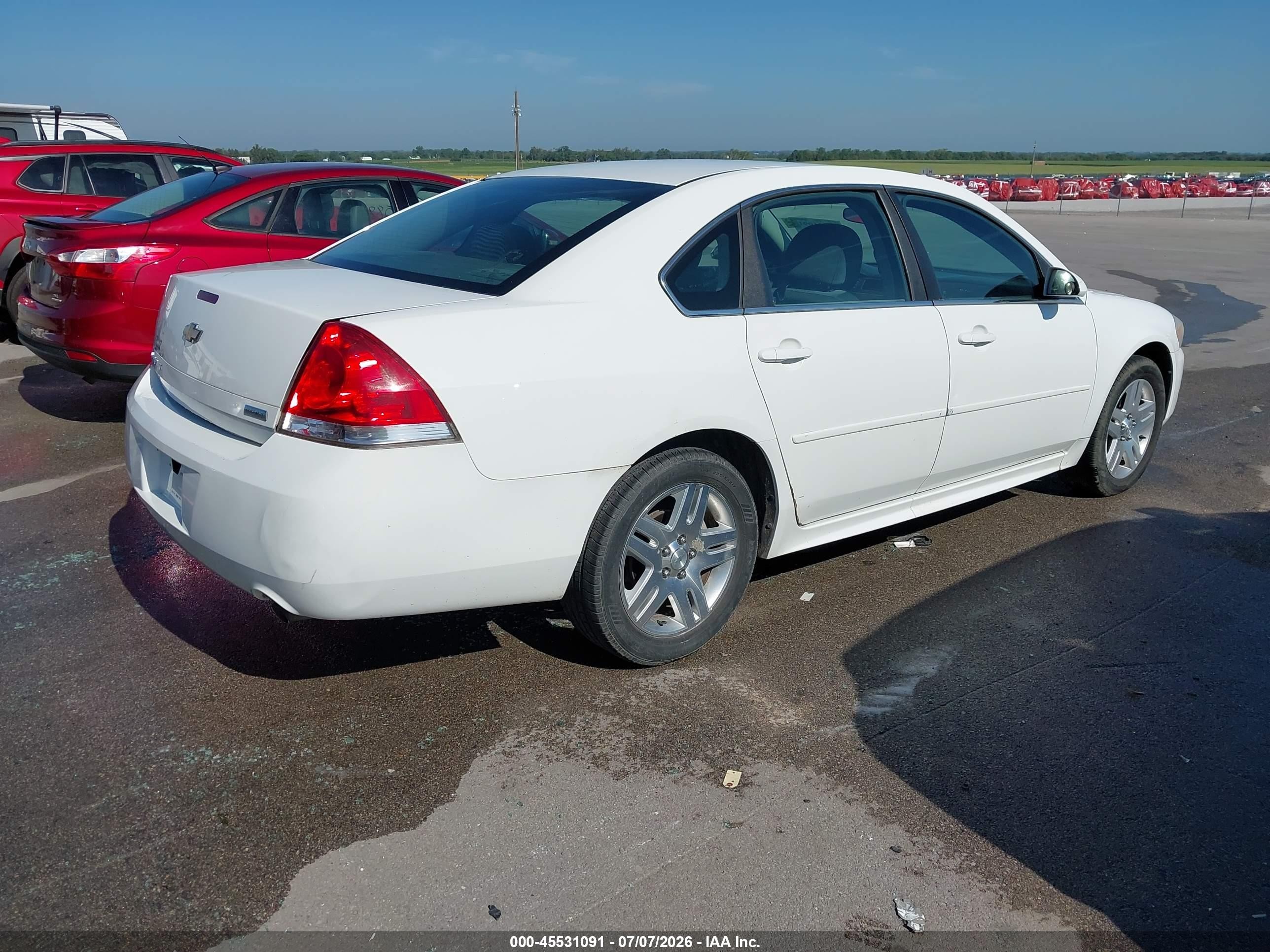 2012 Chevrolet Impala Lt White vin: 2G1WG5E36C1216734