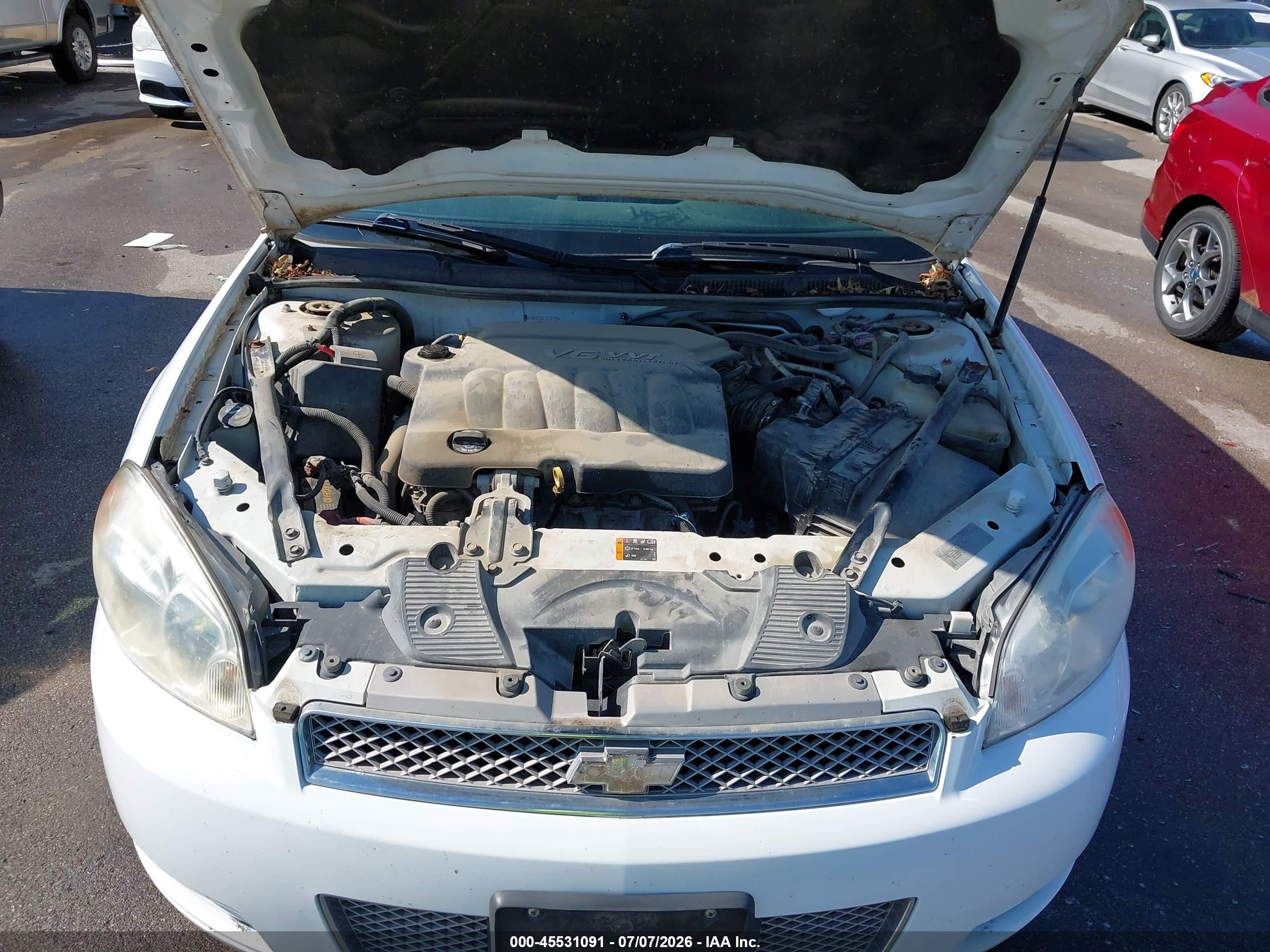 2012 Chevrolet Impala Lt White vin: 2G1WG5E36C1216734