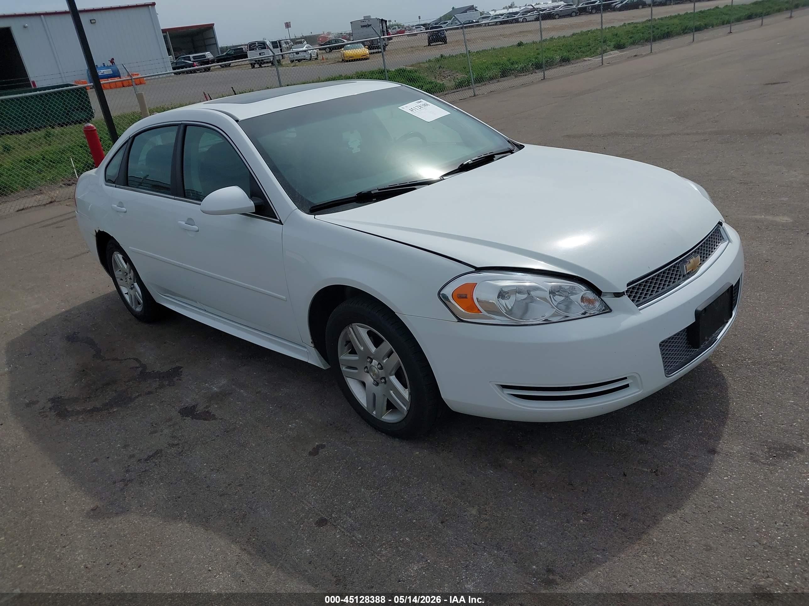 2012 Chevrolet Impala Lt White vin: 2G1WG5E36C1296360