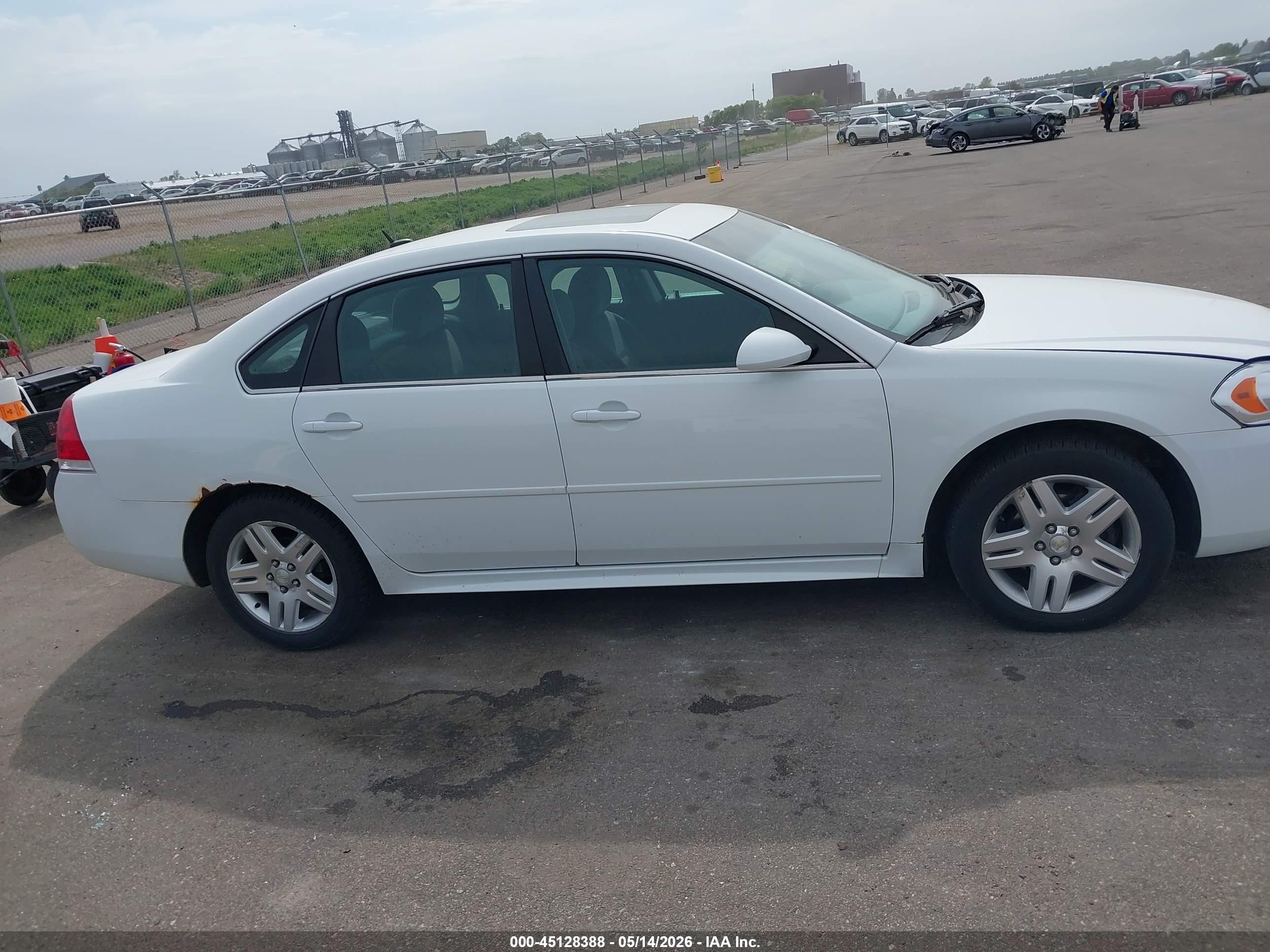 2012 Chevrolet Impala Lt White vin: 2G1WG5E36C1296360