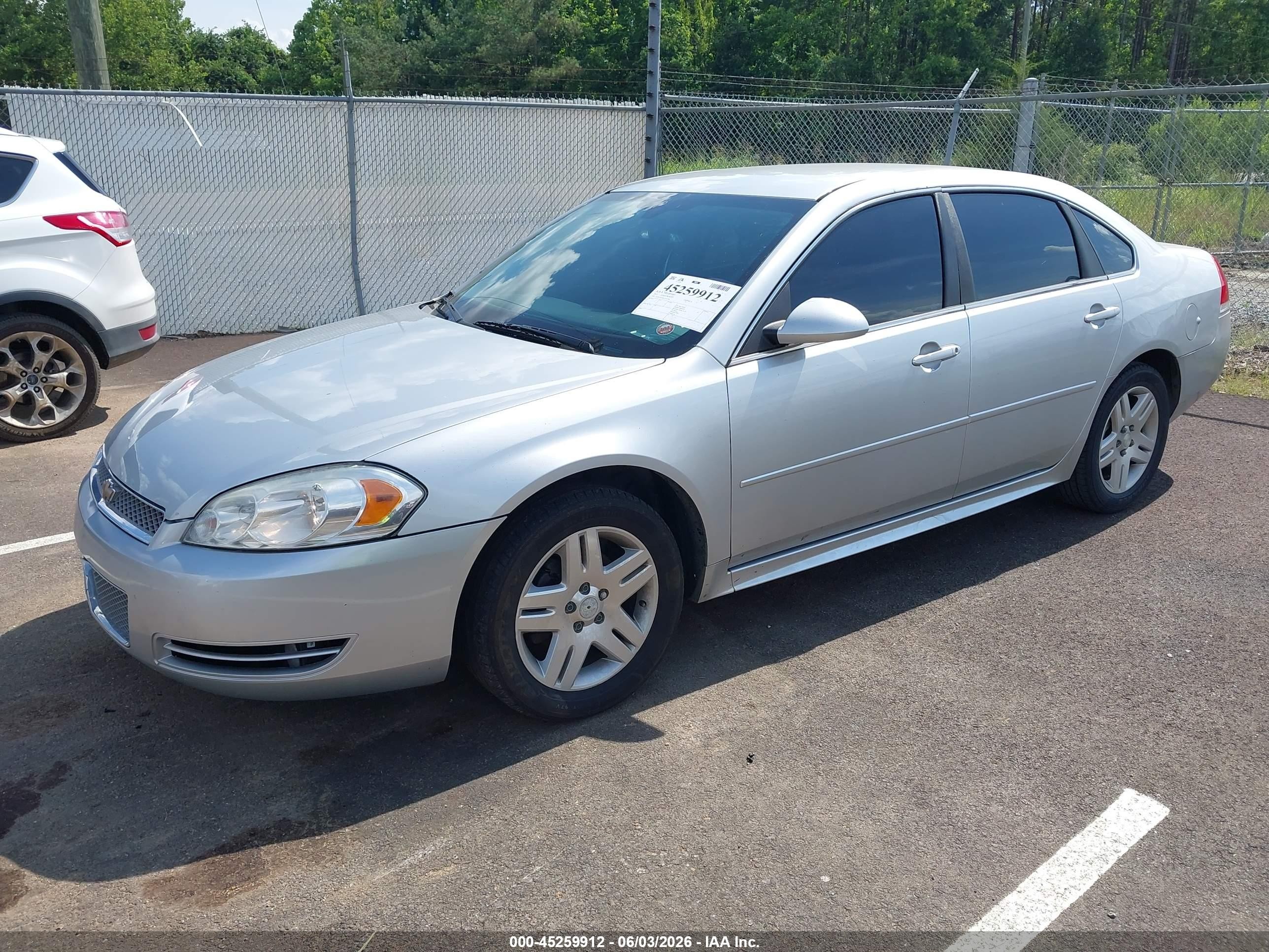 2012 Chevrolet Impala Lt Серебряный vin: 2G1WG5E36C1312296