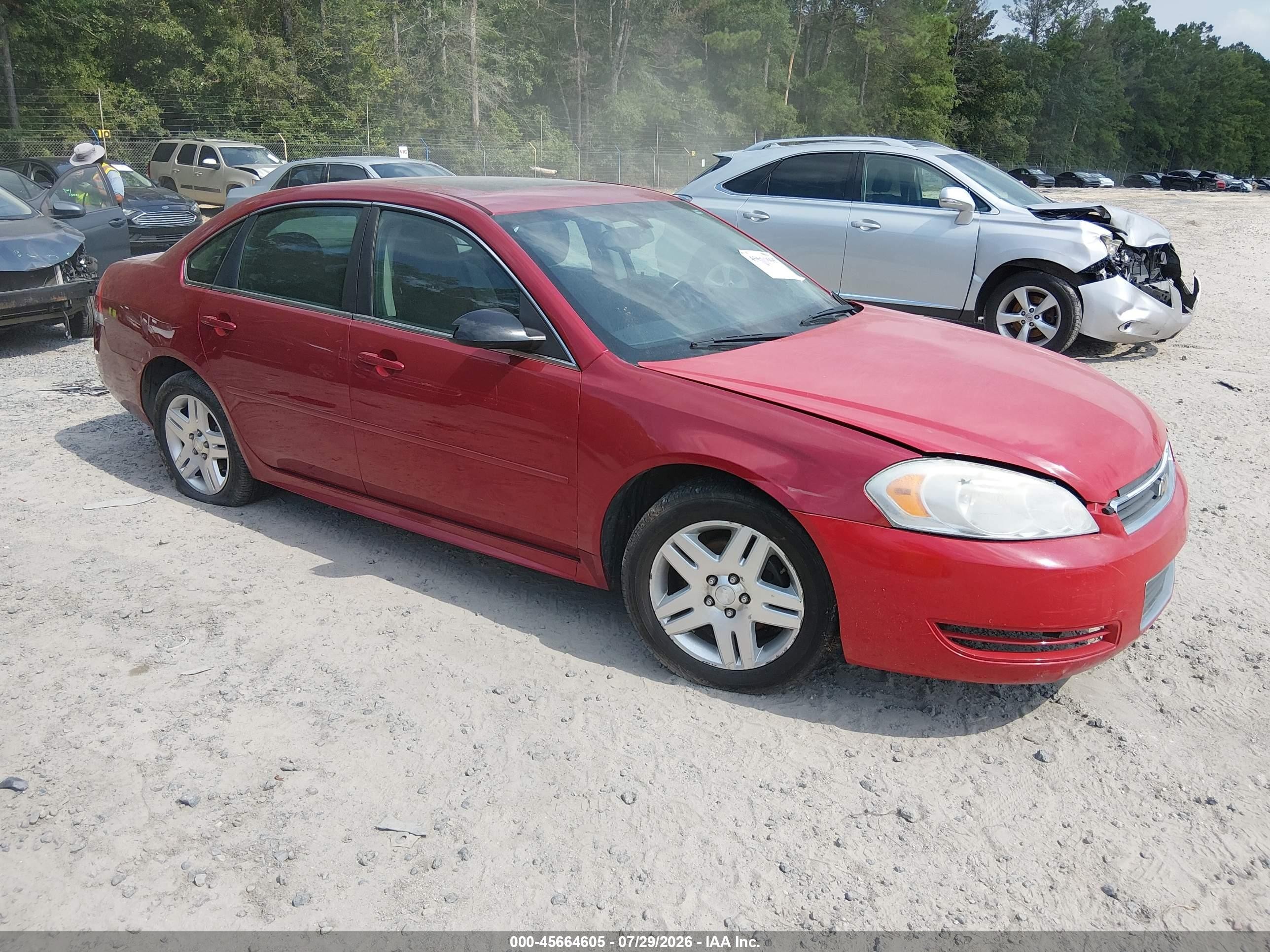 2013 Chevrolet Impala Lt Red vin: 2G1WG5E36D1106641