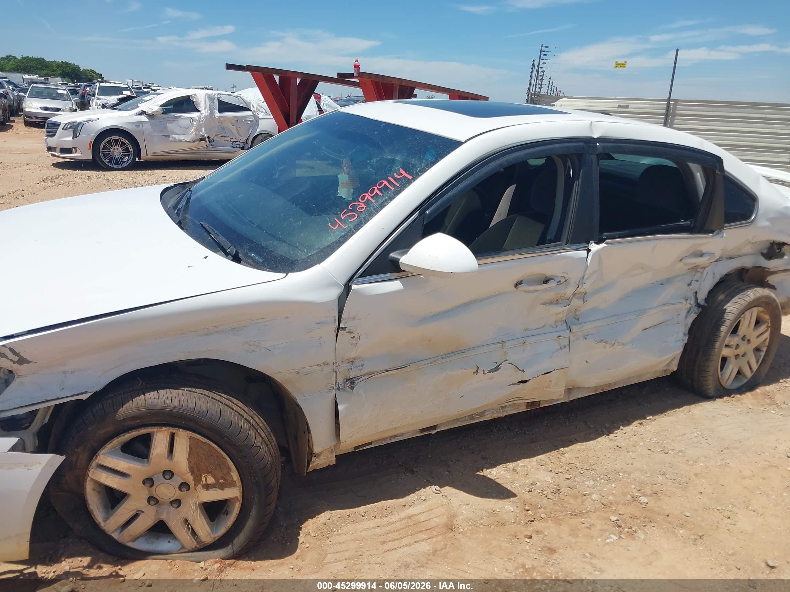 2013 Chevrolet Impala Lt White vin: 2G1WG5E36D1156942