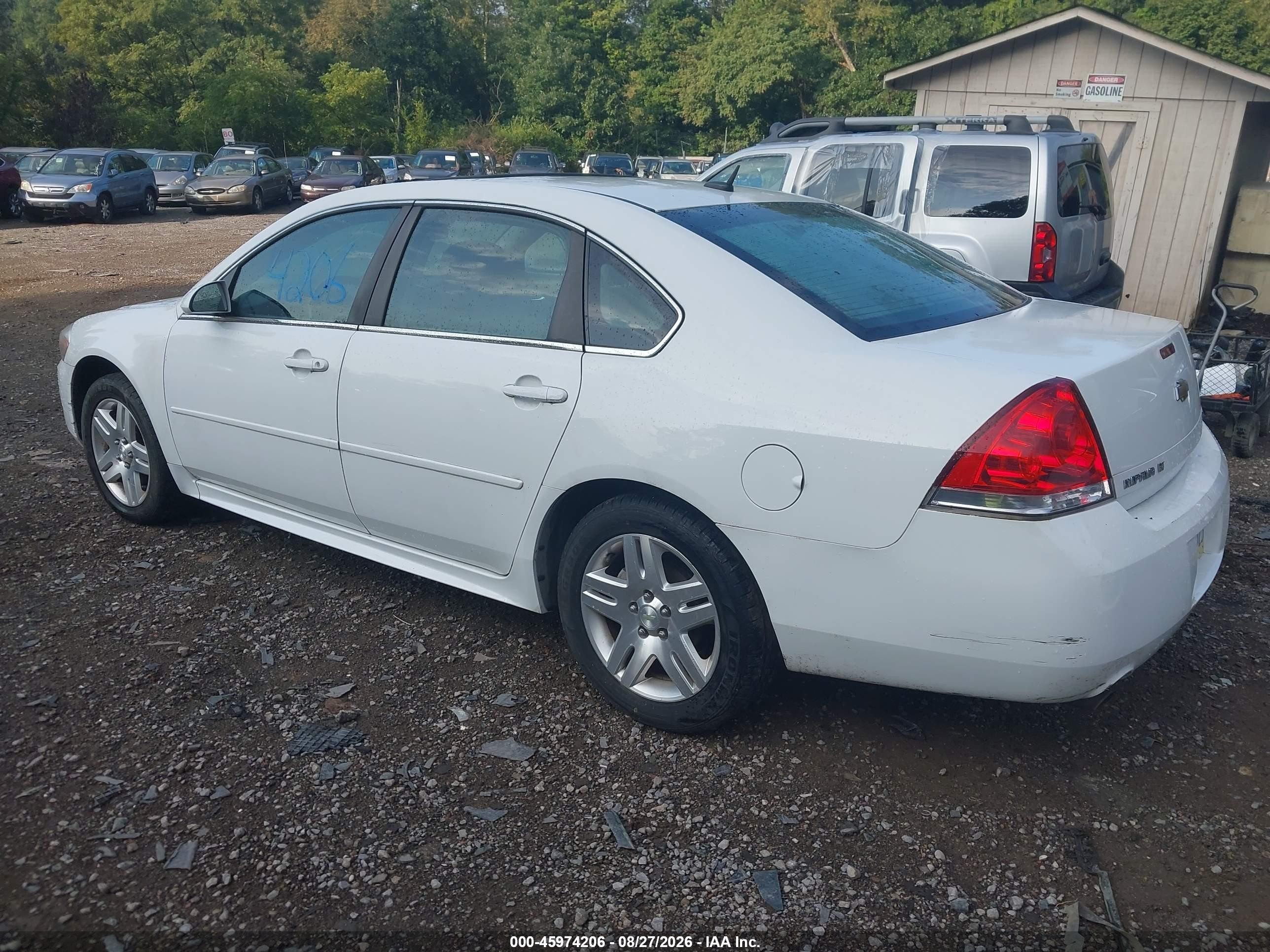 2013 Chevrolet Impala Lt White vin: 2G1WG5E36D1174681