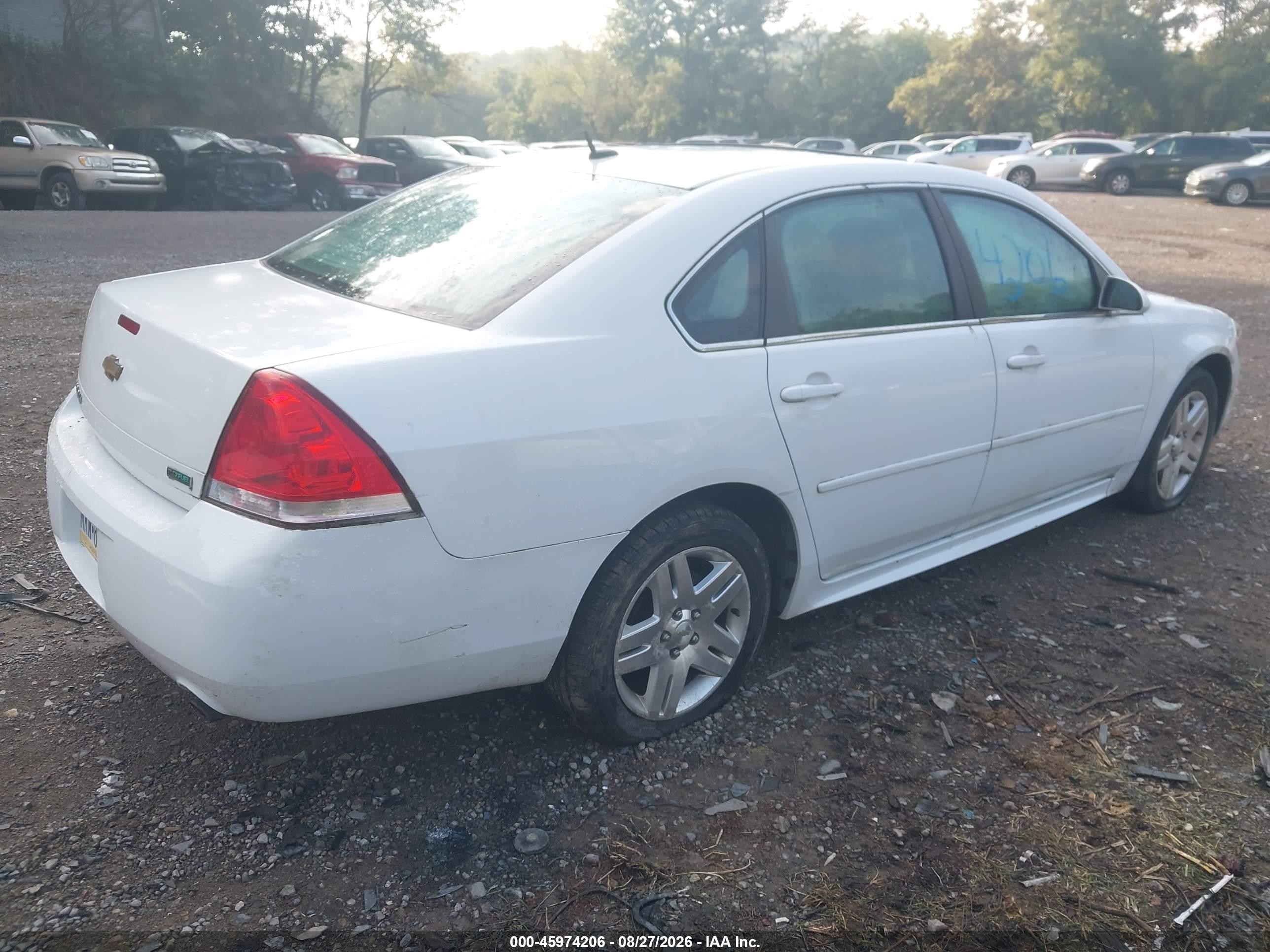 2013 Chevrolet Impala Lt White vin: 2G1WG5E36D1174681