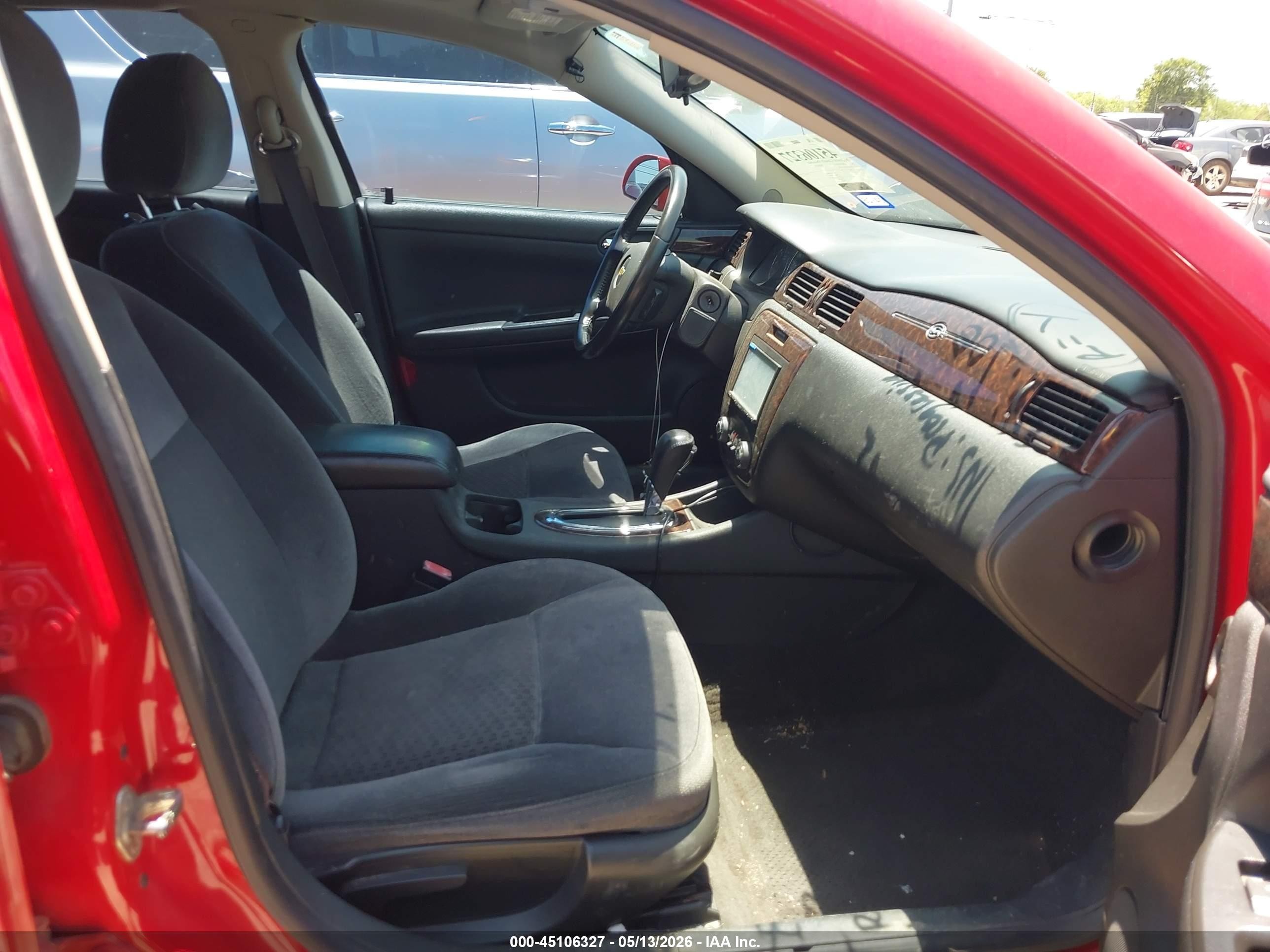 2013 Chevrolet Impala Lt Red vin: 2G1WG5E36D1224978