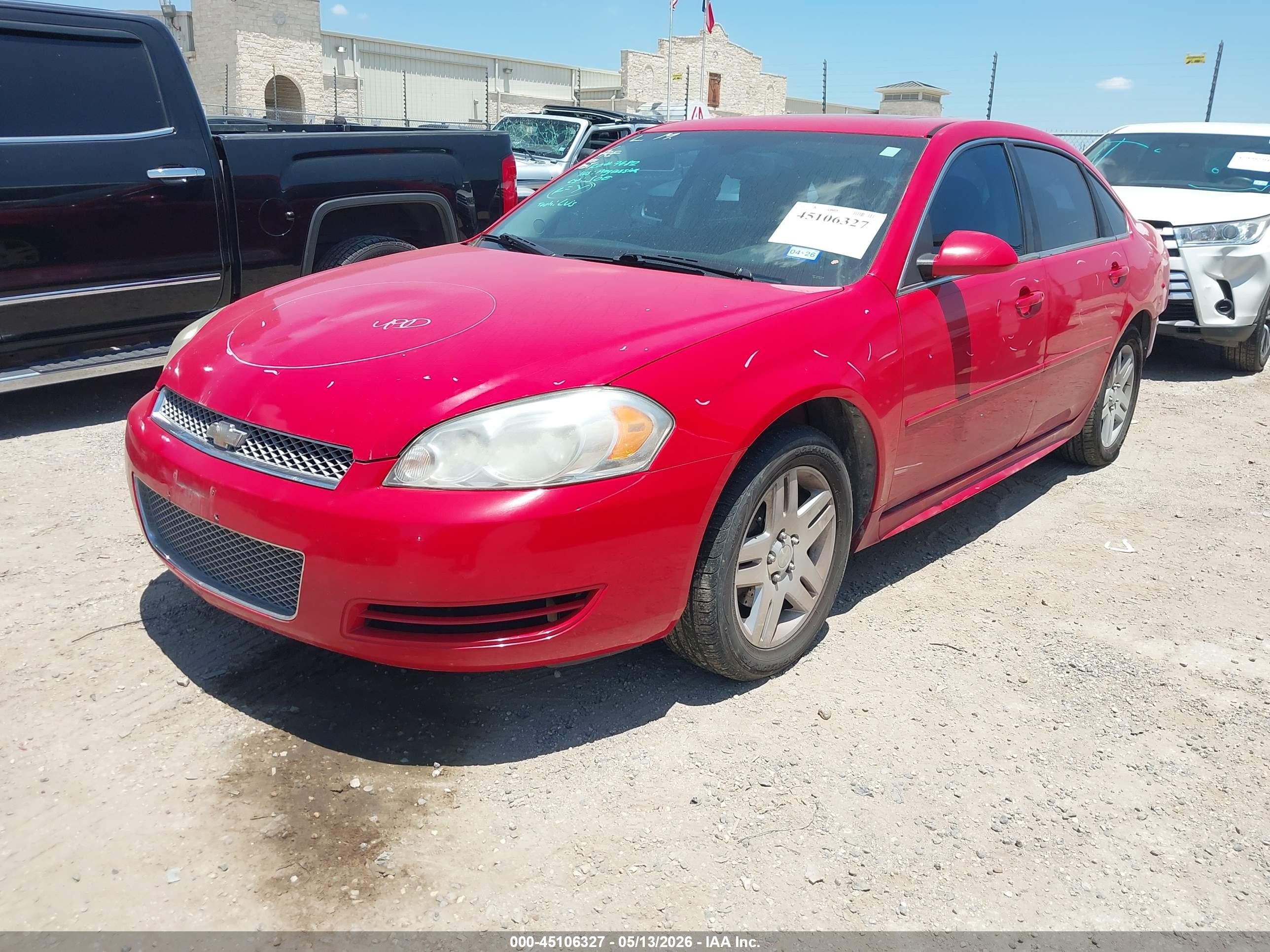 2013 Chevrolet Impala Lt Red vin: 2G1WG5E36D1224978