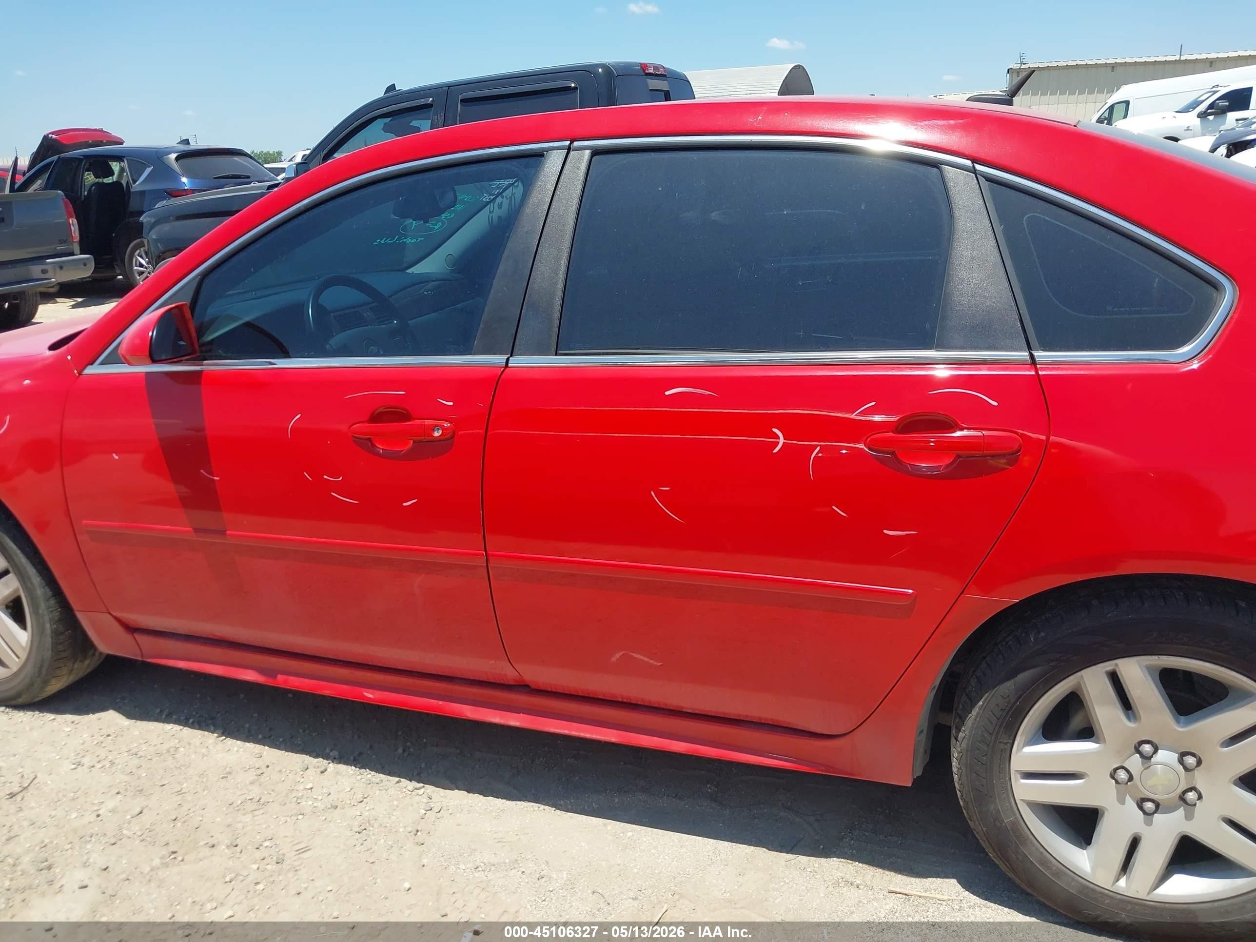 2013 Chevrolet Impala Lt Red vin: 2G1WG5E36D1224978