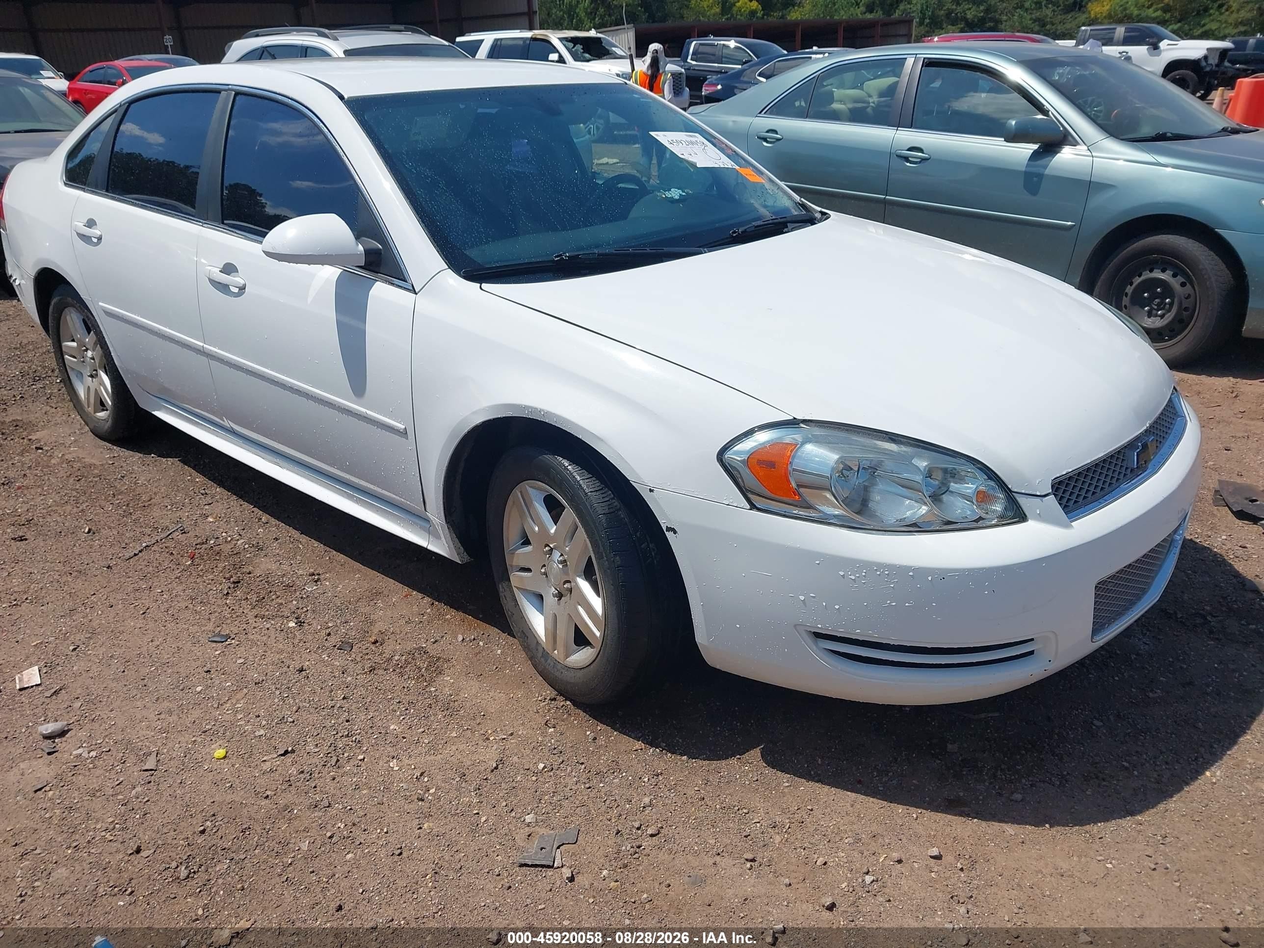 2013 Chevrolet Impala Lt White vin: 2G1WG5E36D1232966