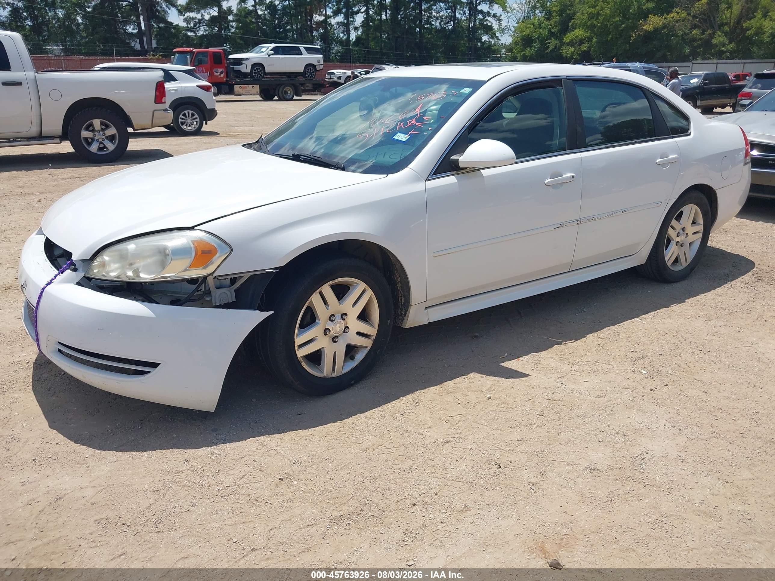 2013 Chevrolet Impala Lt White vin: 2G1WG5E36D1251114