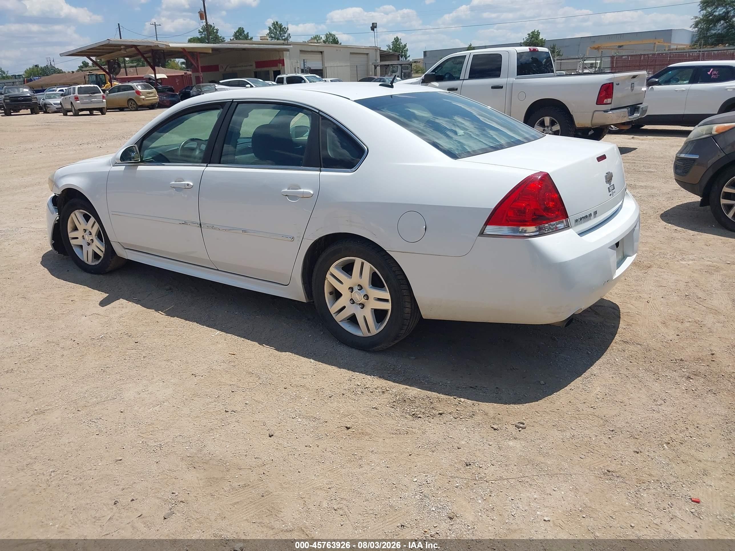2013 Chevrolet Impala Lt White vin: 2G1WG5E36D1251114