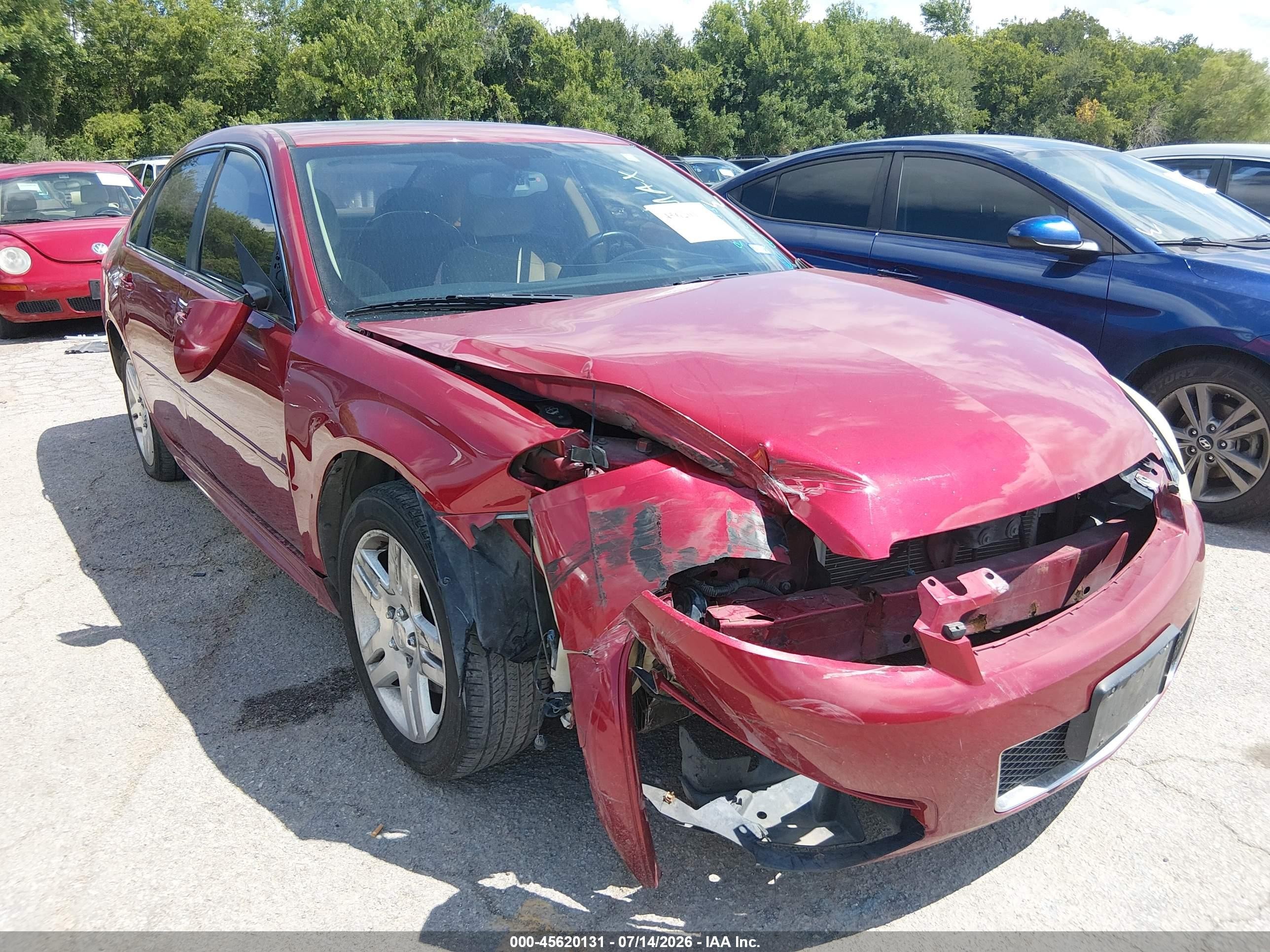 2013 Chevrolet Impala Lt Burgundy vin: 2G1WG5E36D1258175