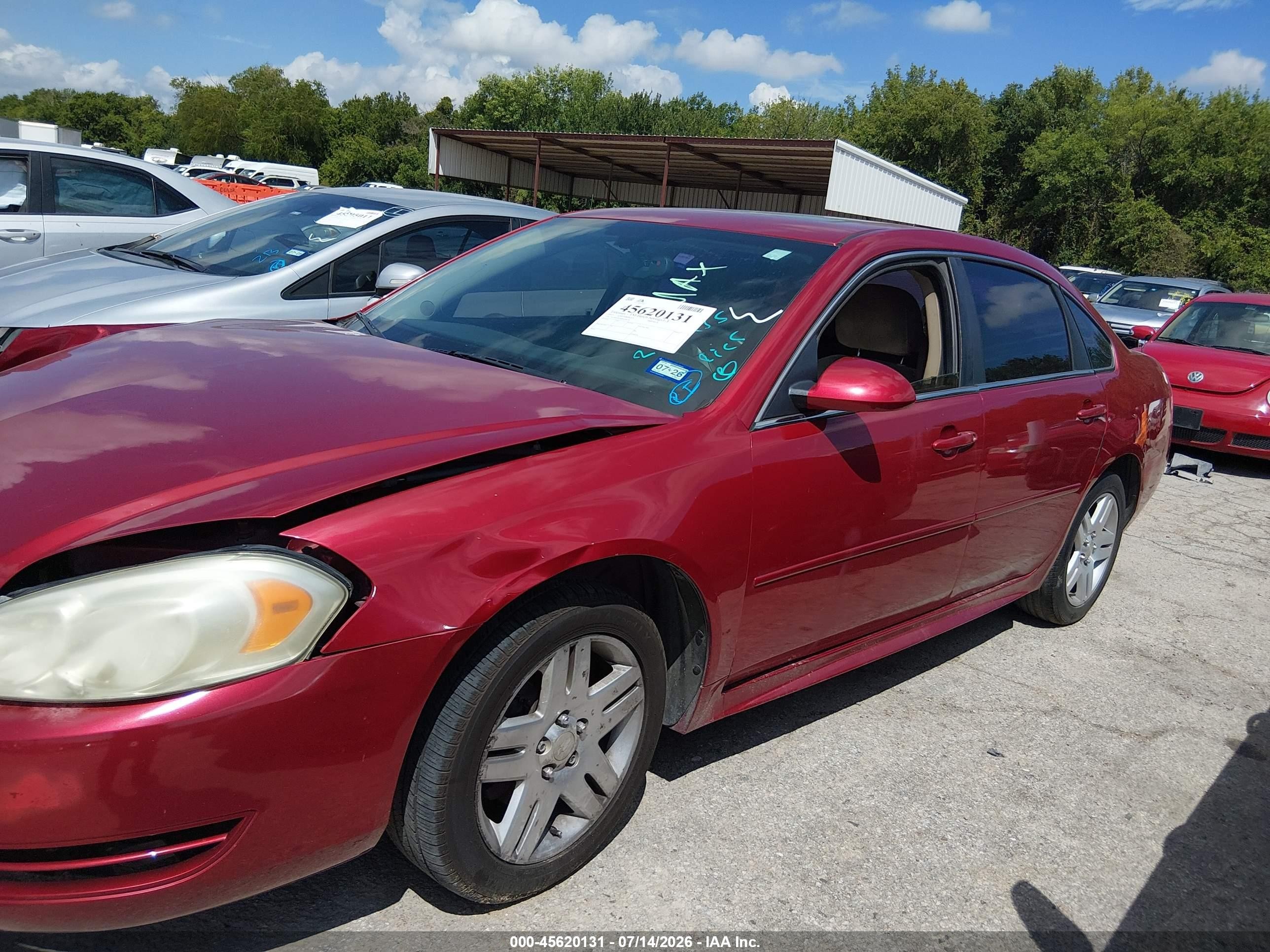 2013 Chevrolet Impala Lt Burgundy vin: 2G1WG5E36D1258175